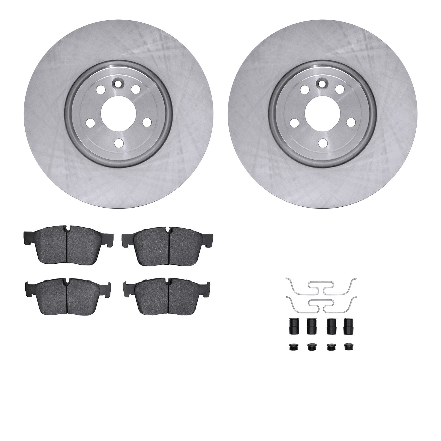 6612-20099 Brake Rotors w/5000 Euro Ceramic Brake Pads Kit with Hardware, 2017-2020 Multiple Makes/Models, Position: Front