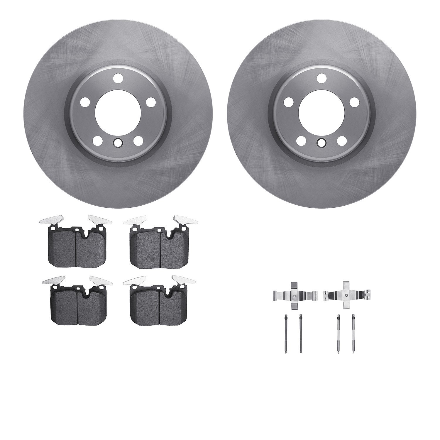 6612-31380 Brake Rotors w/5000 Euro Ceramic Brake Pads Kit with Hardware, 2012-2021 BMW, Position: Front