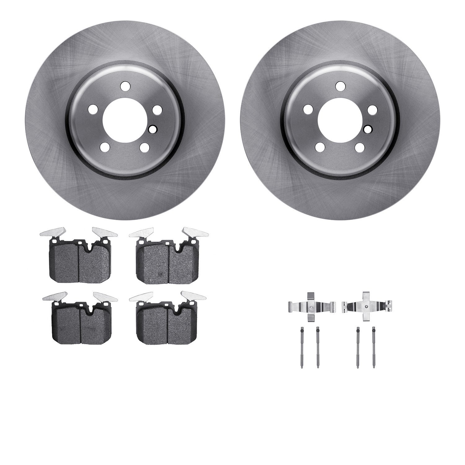 6612-31396 Brake Rotors w/5000 Euro Ceramic Brake Pads Kit with Hardware, 2013-2020 BMW, Position: Front
