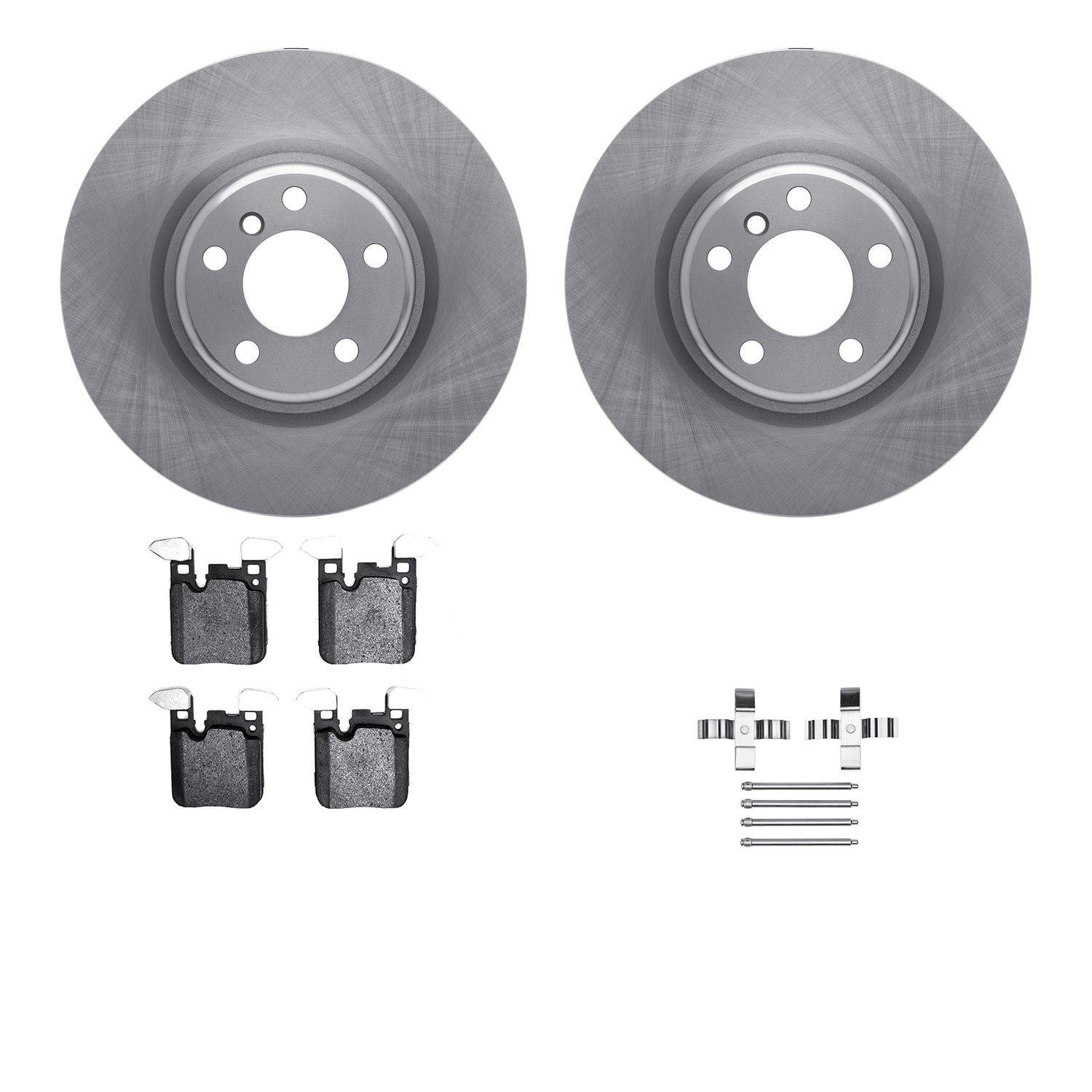 6612-31400 Brake Rotors w/5000 Euro Ceramic Brake Pads Kit with Hardware, 2012-2020 BMW, Position: Rear