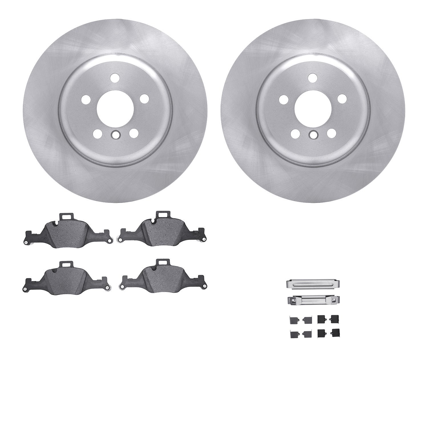 6612-31508 Brake Rotors w/5000 Euro Ceramic Brake Pads Kit with Hardware, Fits Select BMW, Position: Front