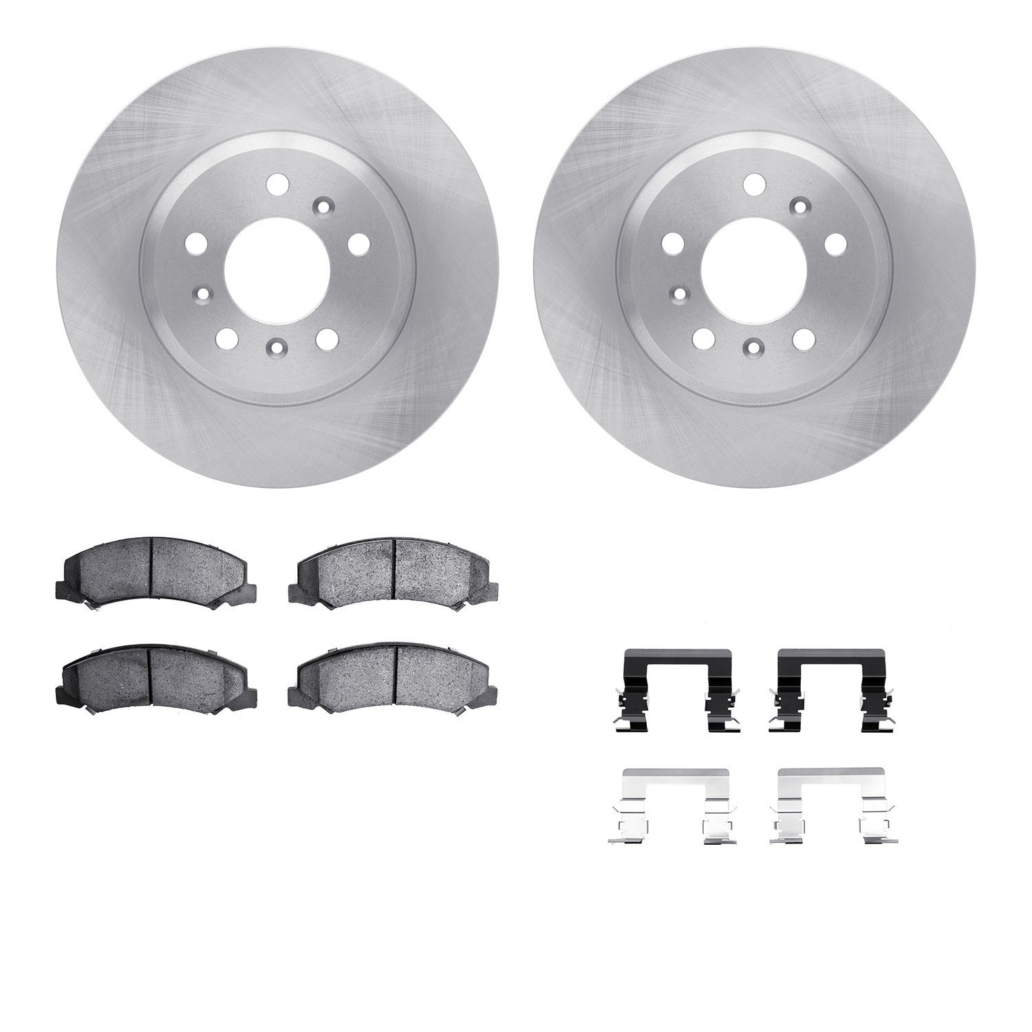 6612-45007 Brake Rotors w/5000 Euro Ceramic Brake Pads Kit with Hardware, 2006-2016 GM, Position: Front