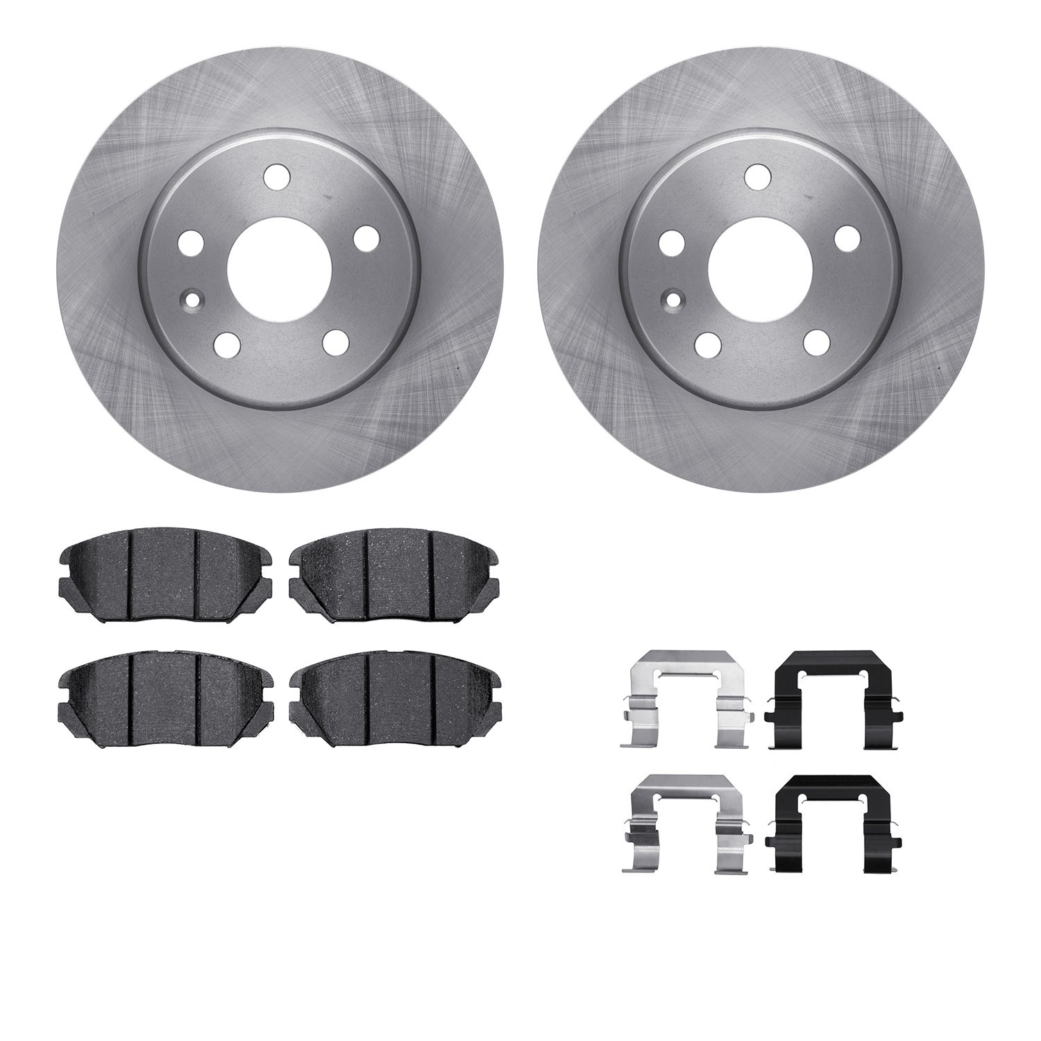 6612-45011 Brake Rotors w/5000 Euro Ceramic Brake Pads Kit with Hardware, 2011-2016 GM, Position: Front