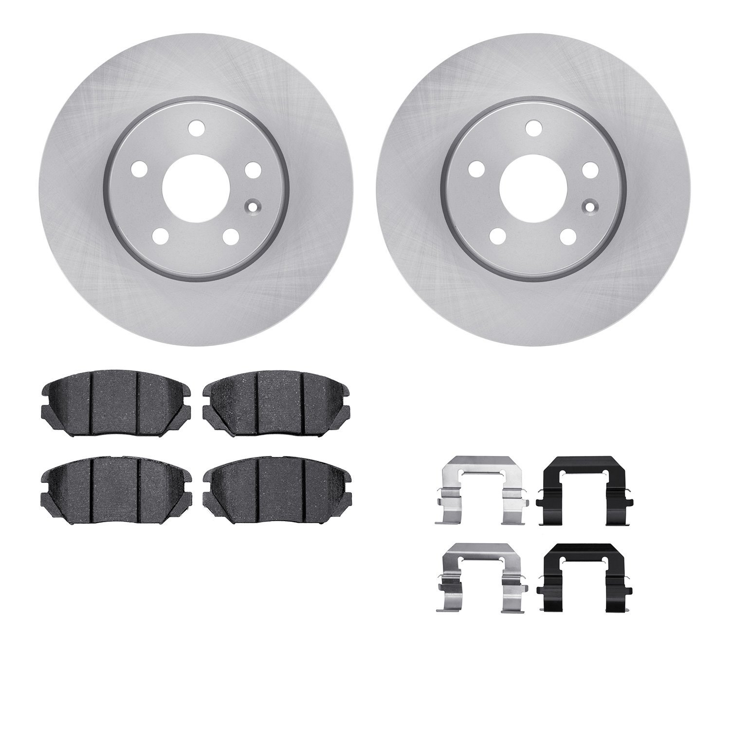 6612-45022 Brake Rotors w/5000 Euro Ceramic Brake Pads Kit with Hardware, 2010-2020 GM, Position: Front
