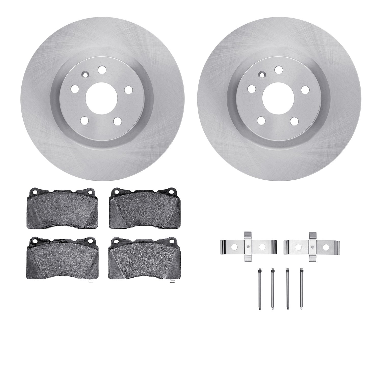 6612-45033 Brake Rotors w/5000 Euro Ceramic Brake Pads Kit with Hardware, 2009-2013 GM, Position: Front