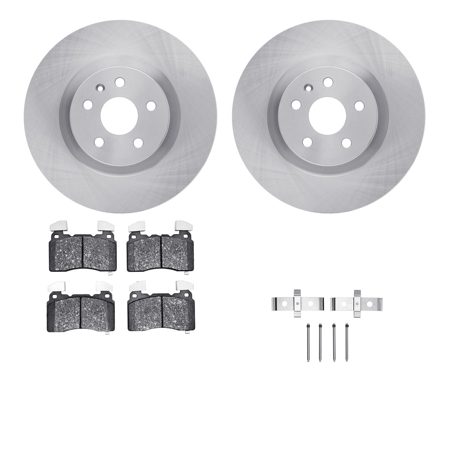 6612-45035 Brake Rotors w/5000 Euro Ceramic Brake Pads Kit with Hardware, 2014-2017 GM, Position: Front