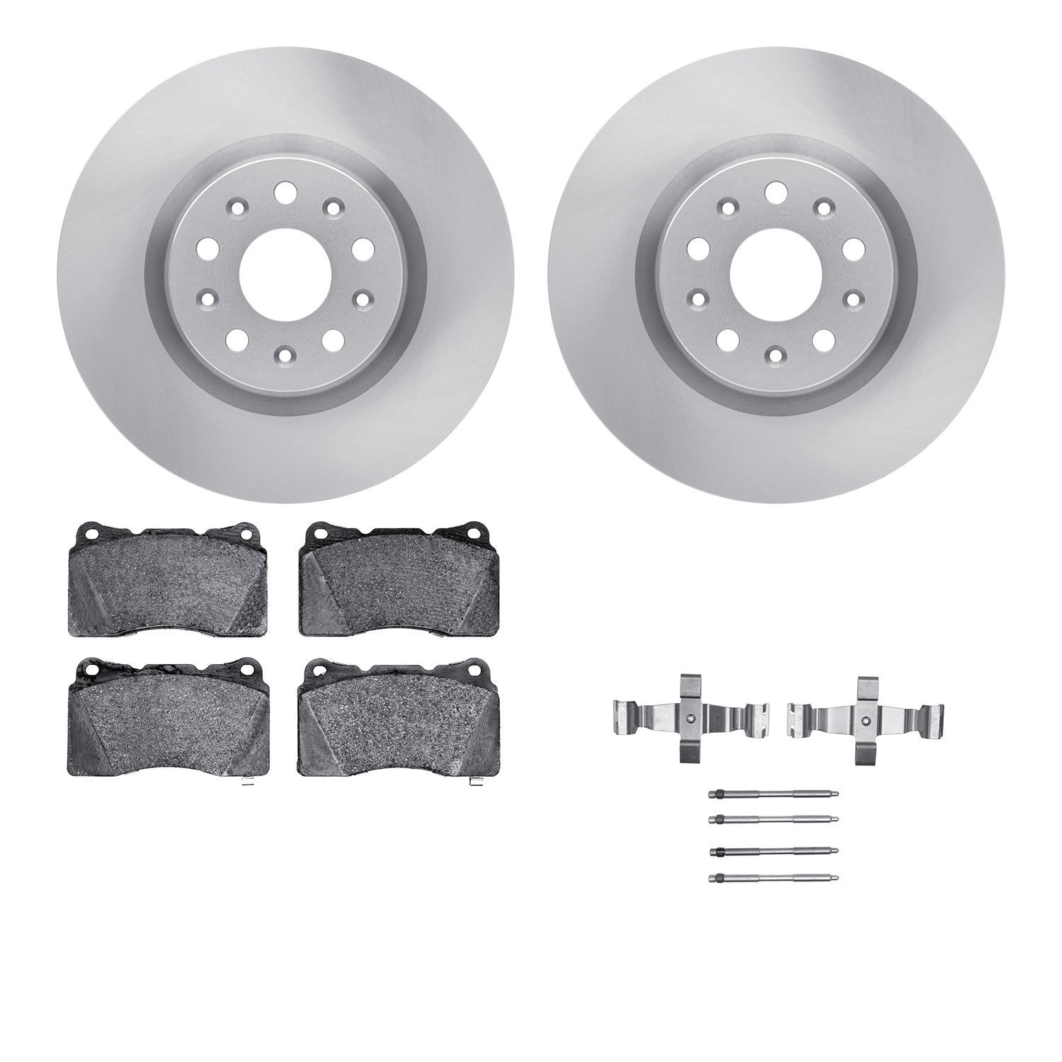 6612-46082 Brake Rotors w/5000 Euro Ceramic Brake Pads Kit with Hardware, 2014-2020 GM, Position: Front