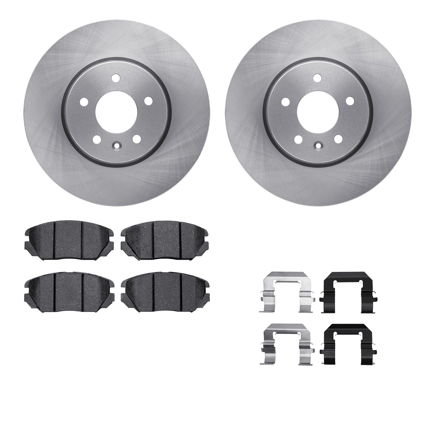 6612-46089 Brake Rotors w/5000 Euro Ceramic Brake Pads Kit with Hardware, 2014-2019 GM, Position: Front