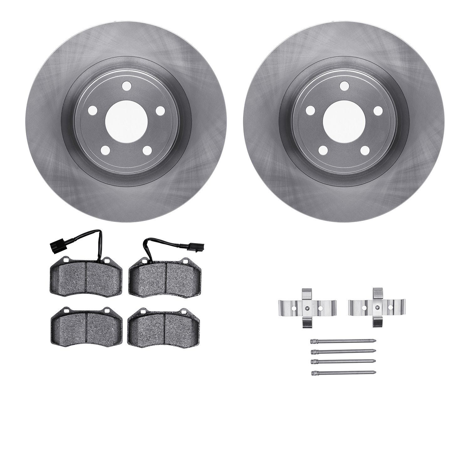 6612-47023 Brake Rotors w/5000 Euro Ceramic Brake Pads Kit with Hardware, 2007-2010 GM, Position: Front