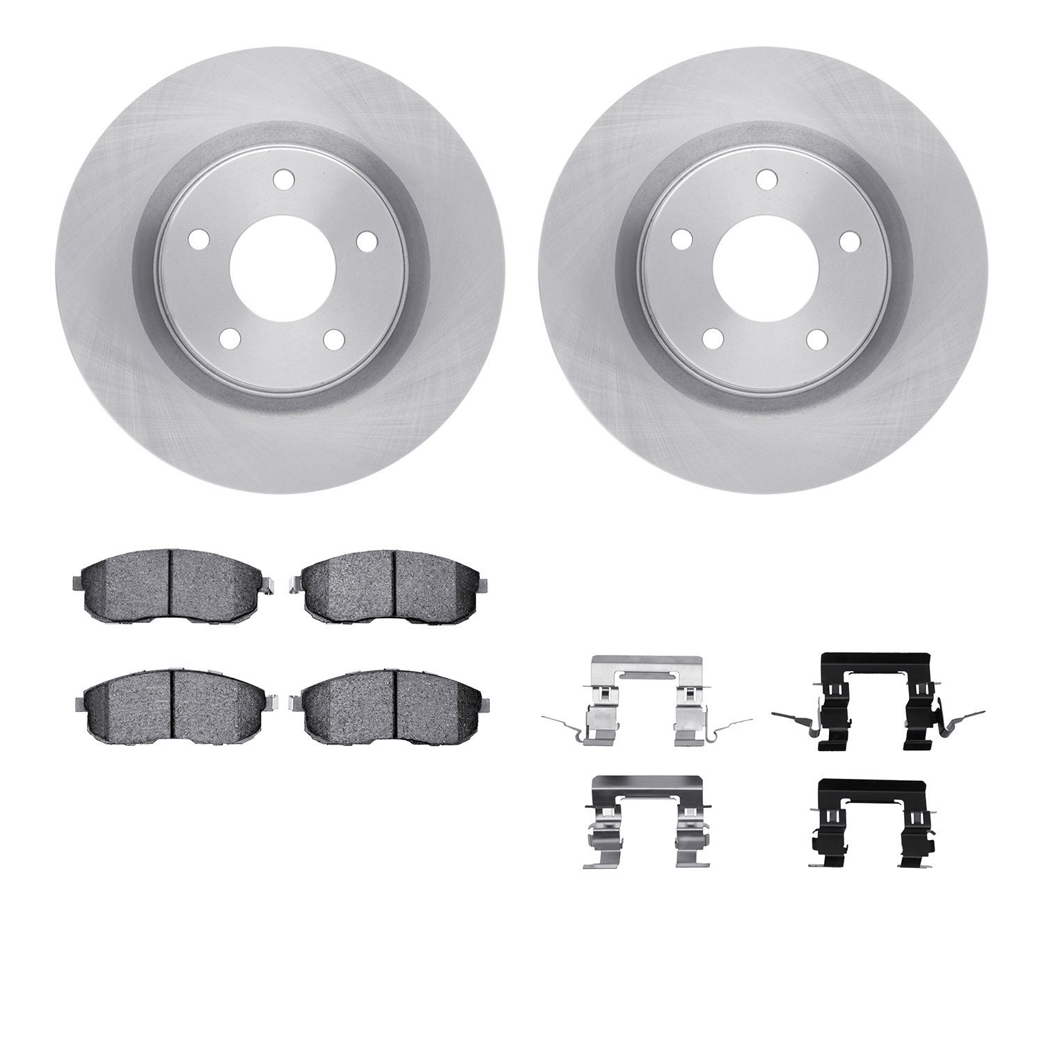 6612-67055 Brake Rotors w/5000 Euro Ceramic Brake Pads Kit with Hardware, 2011-2019 Infiniti/Nissan, Position: Front