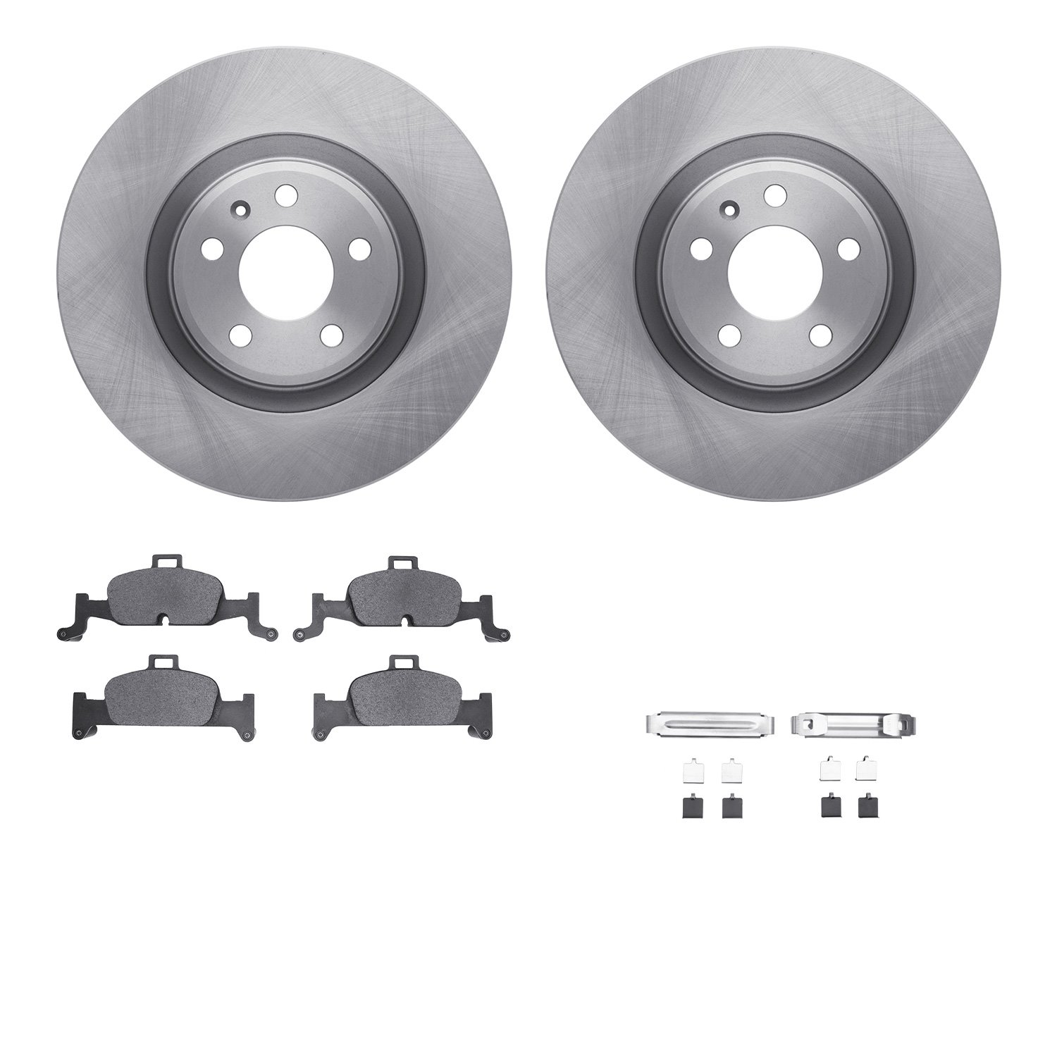6612-73274 Brake Rotors w/5000 Euro Ceramic Brake Pads Kit with Hardware, Fits Select Audi/Volkswagen, Position: Front