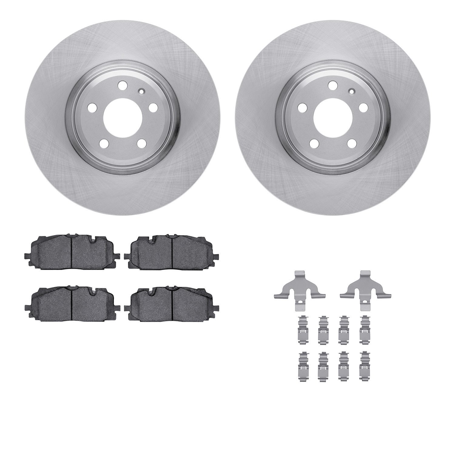 6612-73286 Brake Rotors w/5000 Euro Ceramic Brake Pads Kit with Hardware, Fits Select Audi/Volkswagen, Position: Front