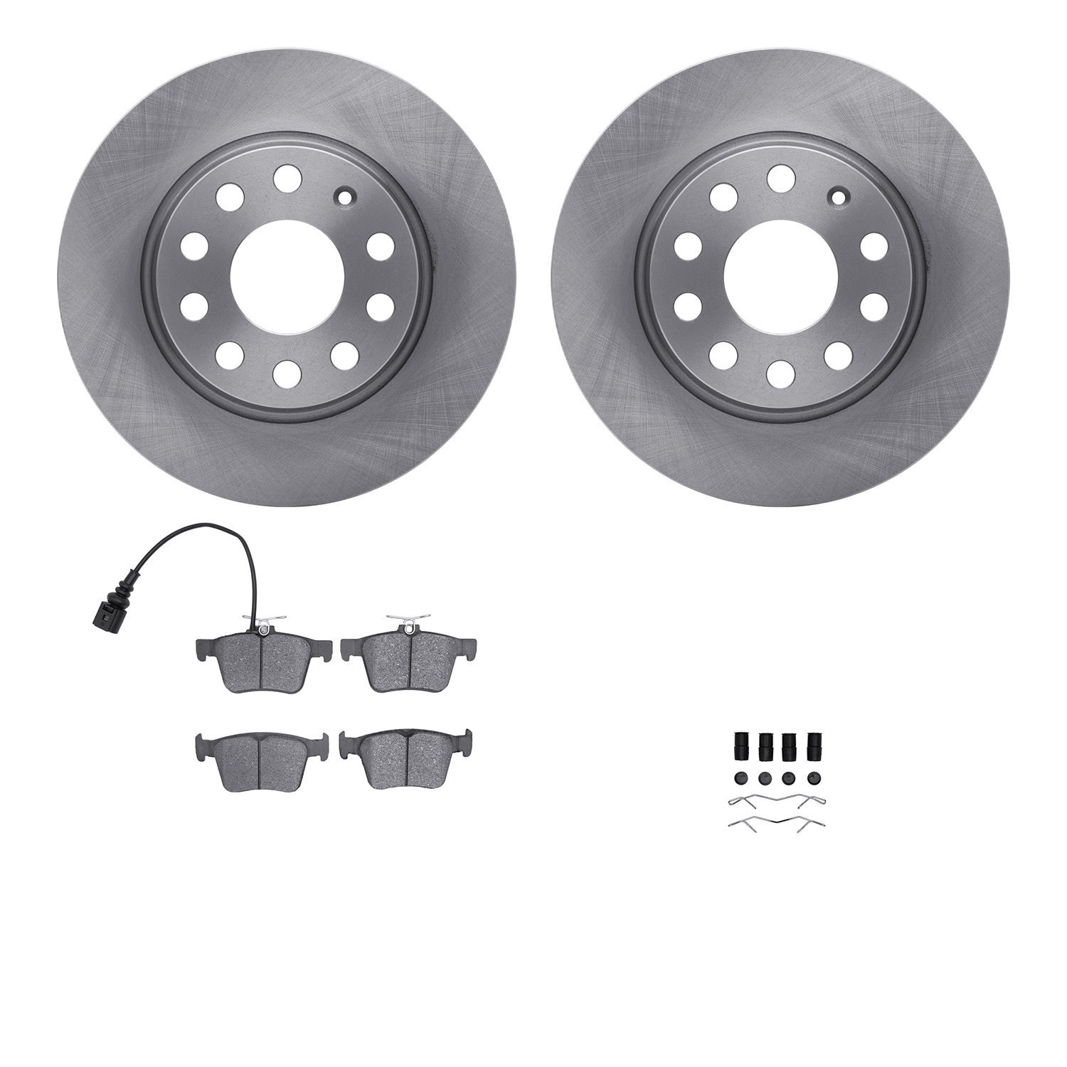 6612-74161 Brake Rotors w/5000 Euro Ceramic Brake Pads Kit with Hardware, 2013-2020 Multiple Makes/Models, Position: Rear