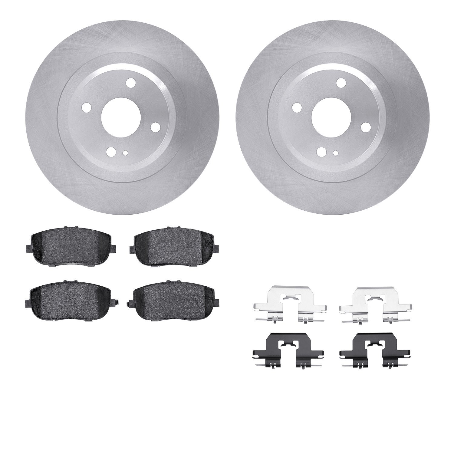 6612-80031 Brake Rotors w/5000 Euro Ceramic Brake Pads Kit with Hardware, Fits Select Multiple Makes/Models, Position: Rear