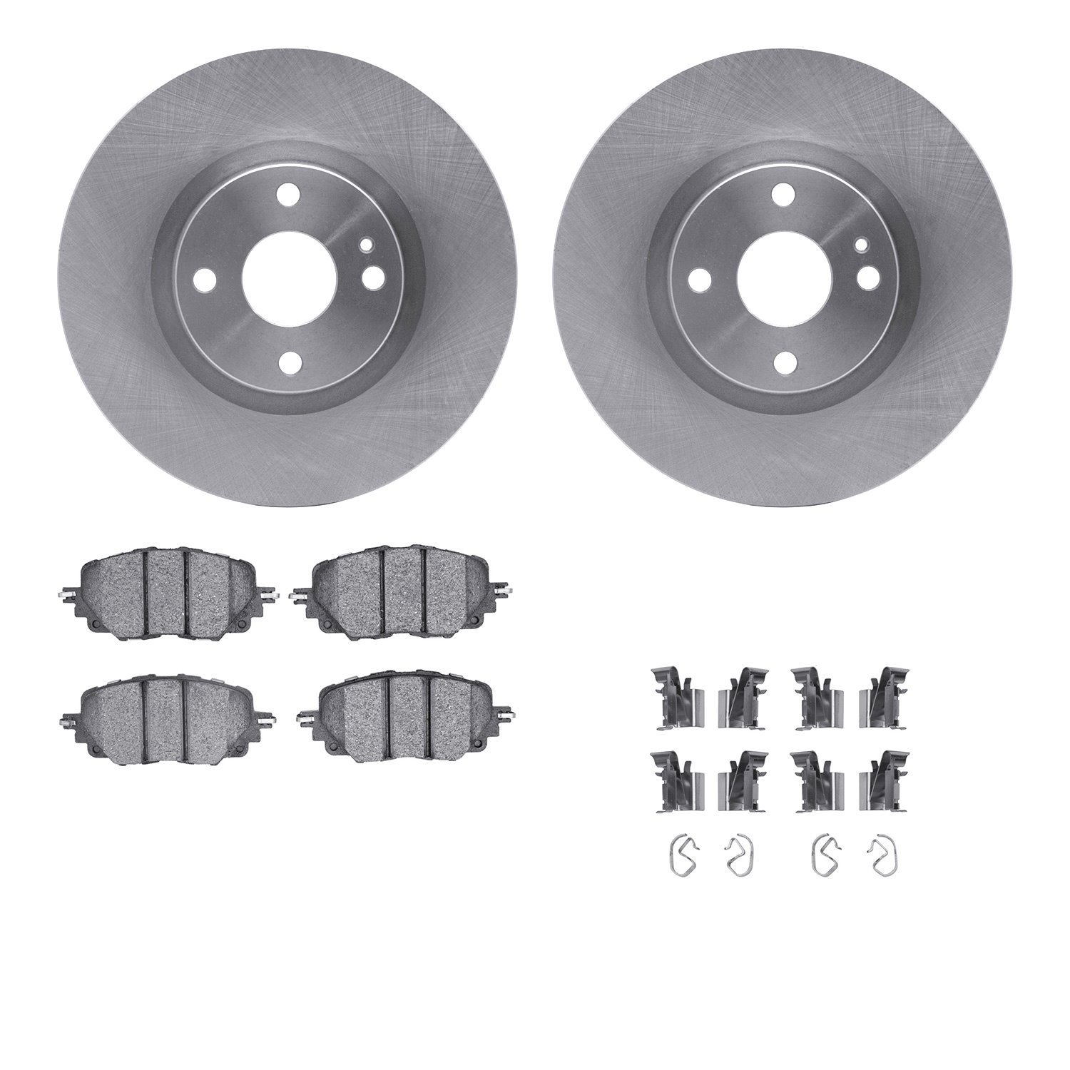 6612-80035 Brake Rotors w/5000 Euro Ceramic Brake Pads Kit with Hardware, Fits Select Multiple Makes/Models, Position: Front
