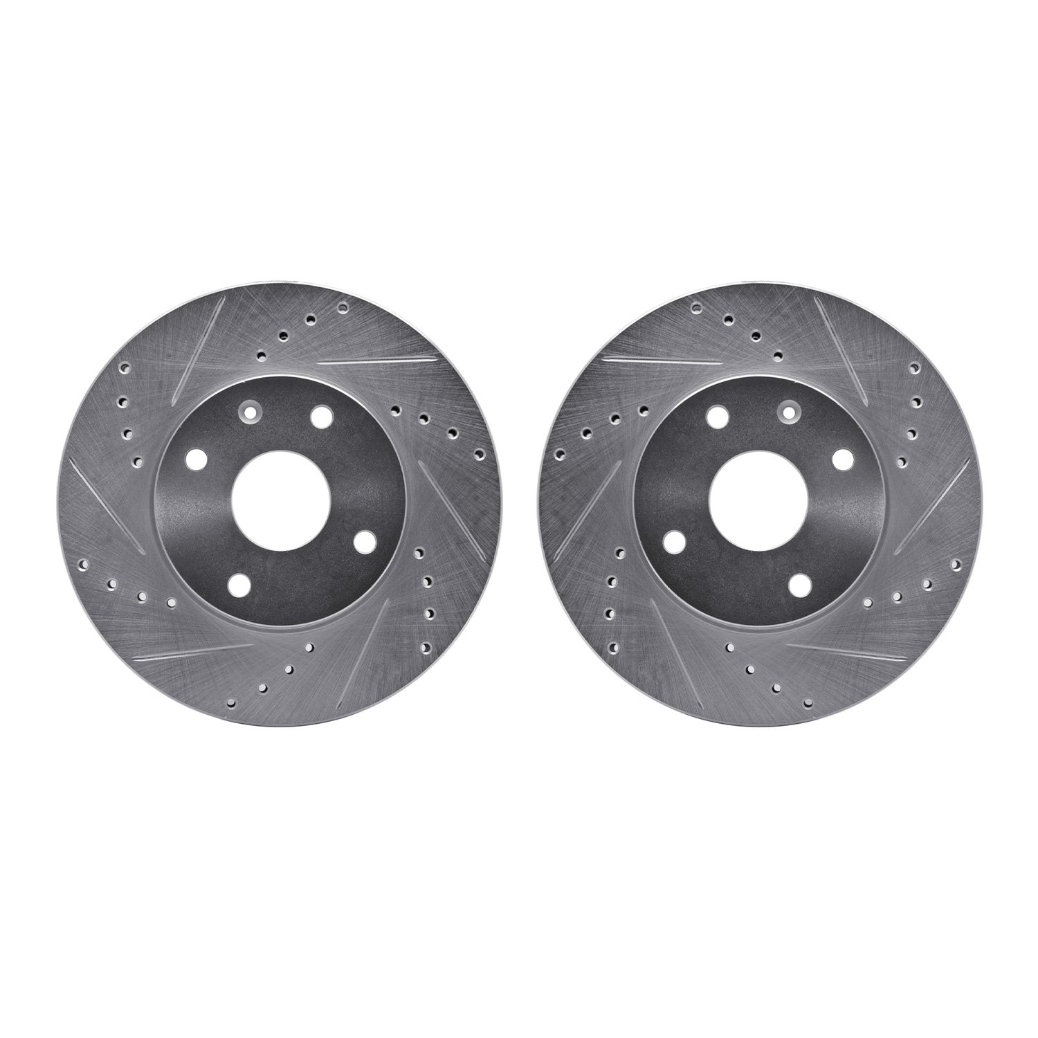 Drilled/Slotted Brake Rotors [Silver], 2004-2009 Multiple