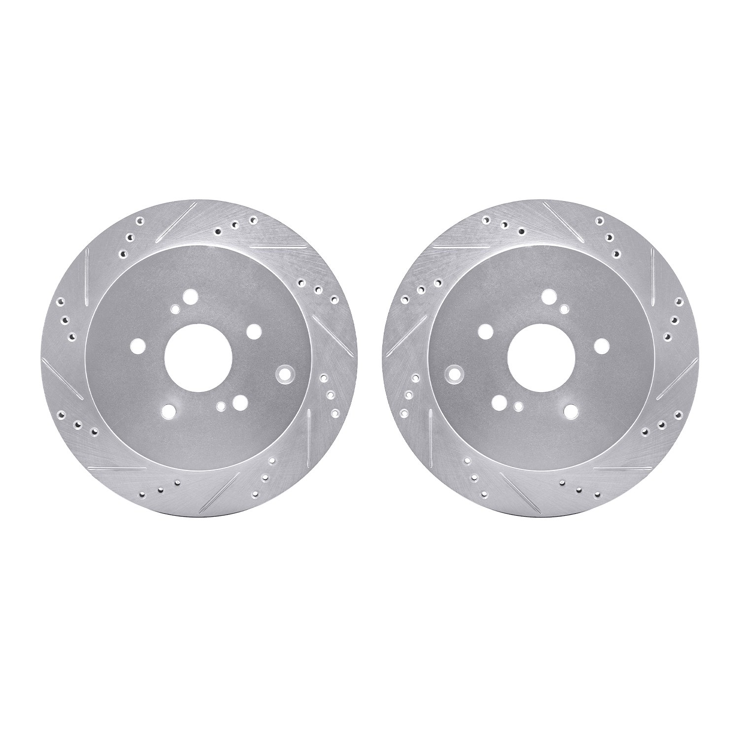 7002-01012 Drilled/Slotted Brake Rotors [Silver], 2009-2017 Suzuki, Position: Rear