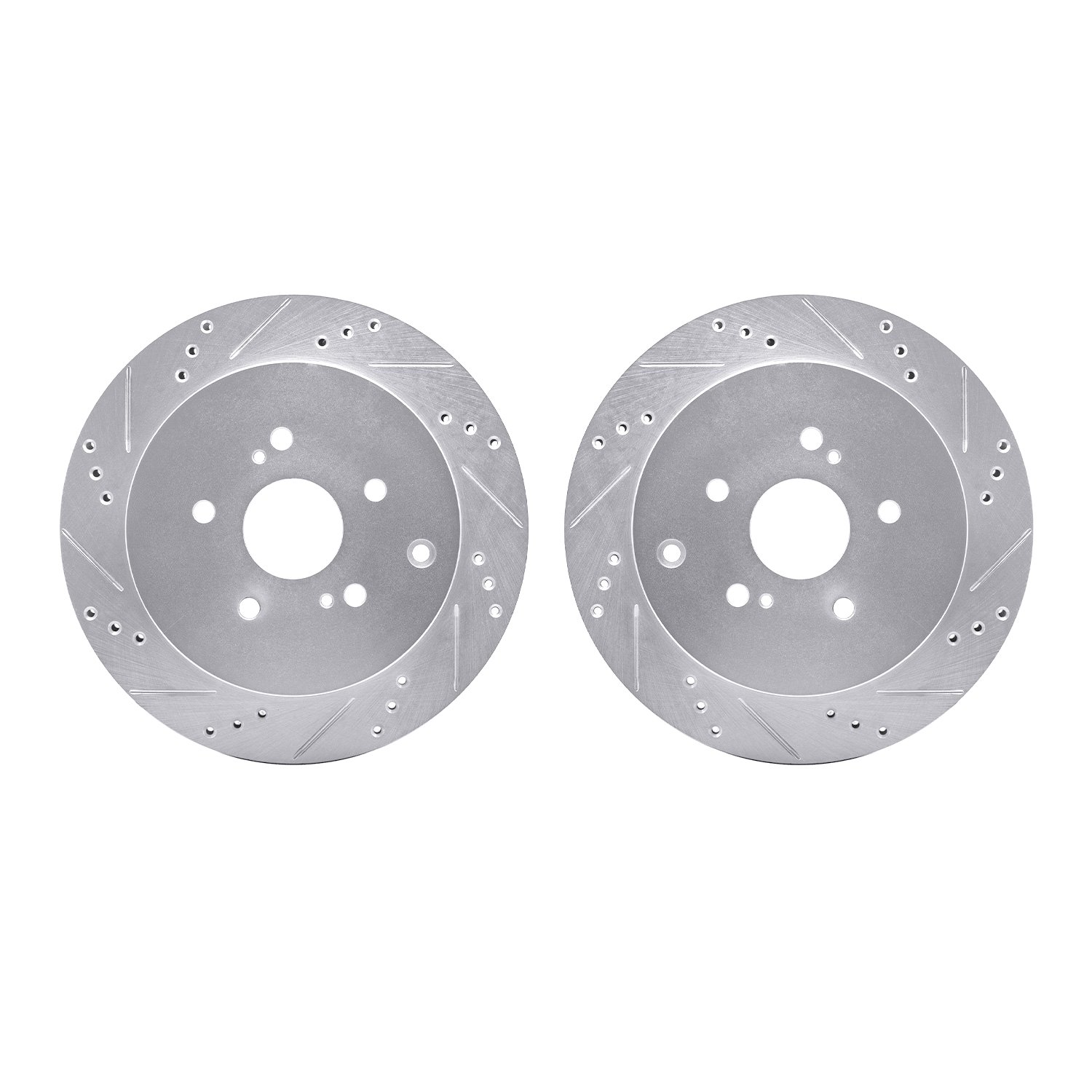 Drilled/Slotted Brake Rotors [Silver], 2009-2017 Suzuki