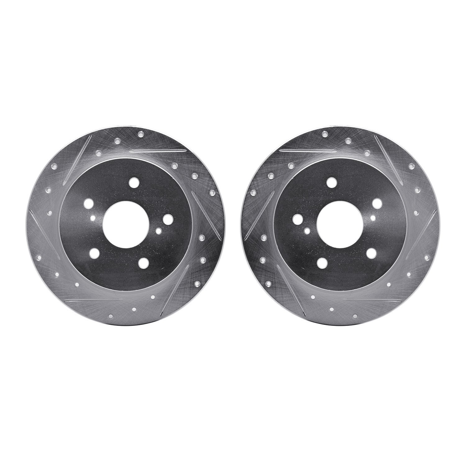 7002-01013 Drilled/Slotted Brake Rotors [Silver], 2010-2013 Suzuki, Position: Rear