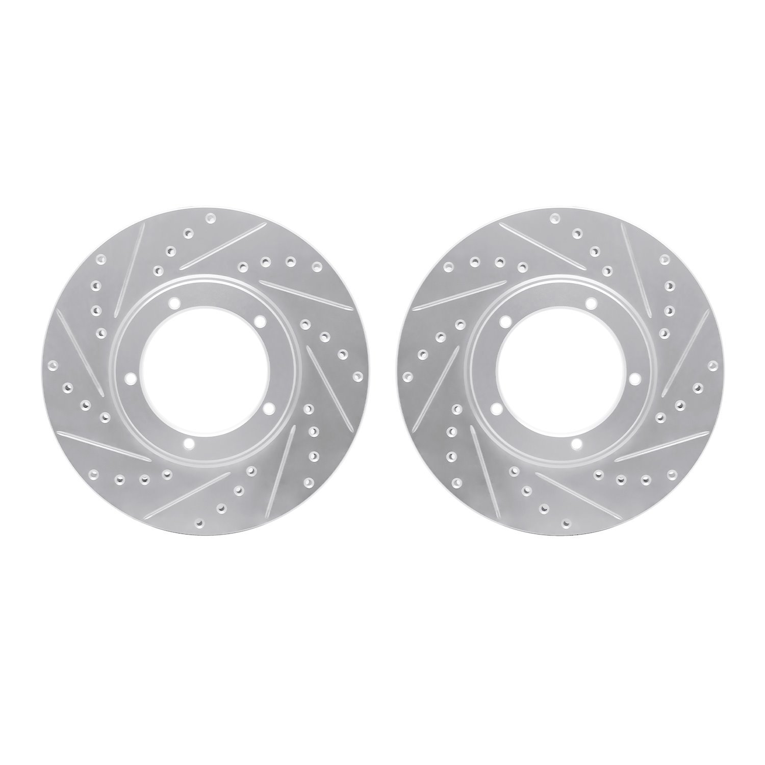 7002-02003 Drilled/Slotted Brake Rotors [Silver], 1984-1989 Porsche, Position: Front