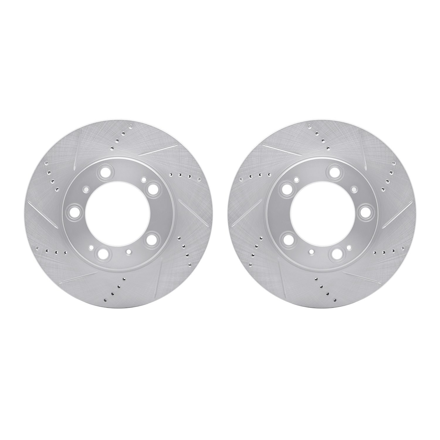 7002-02015 Drilled/Slotted Brake Rotors [Silver], 1997-2004 Porsche, Position: Front