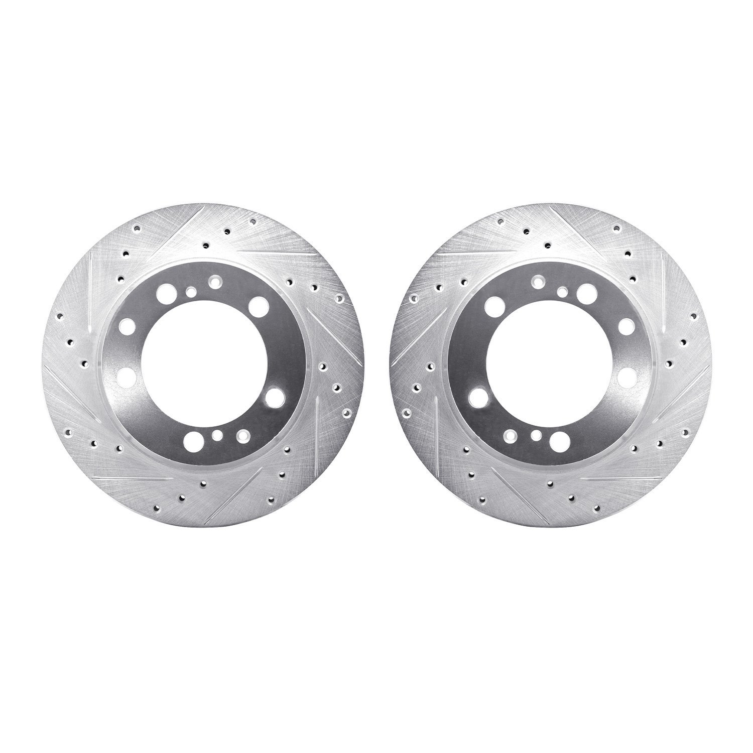 7002-02029 Drilled/Slotted Brake Rotors [Silver], 1987-1997 Porsche, Position: Rear