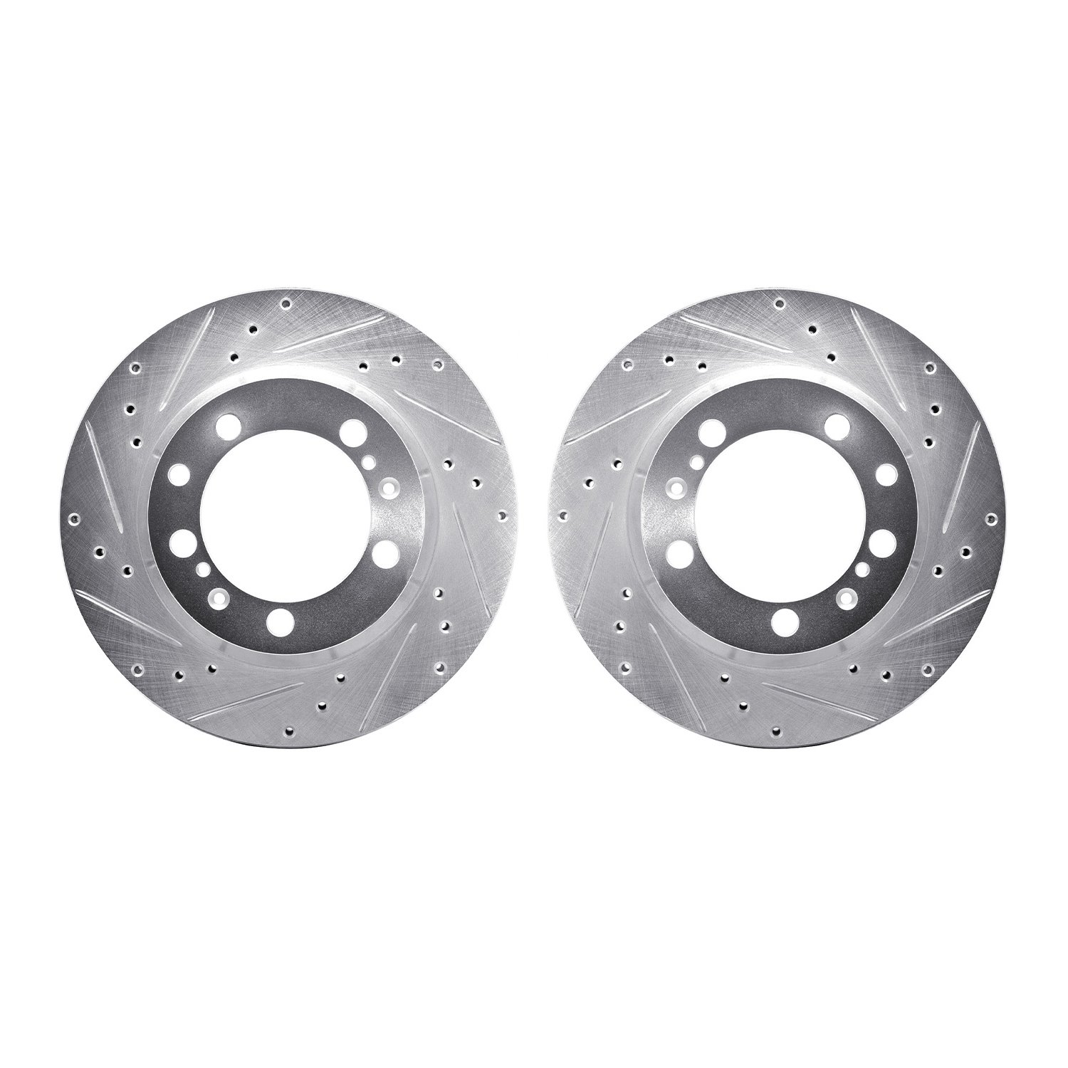 7002-02030 Drilled/Slotted Brake Rotors [Silver], 1991-1997 Porsche, Position: Rear