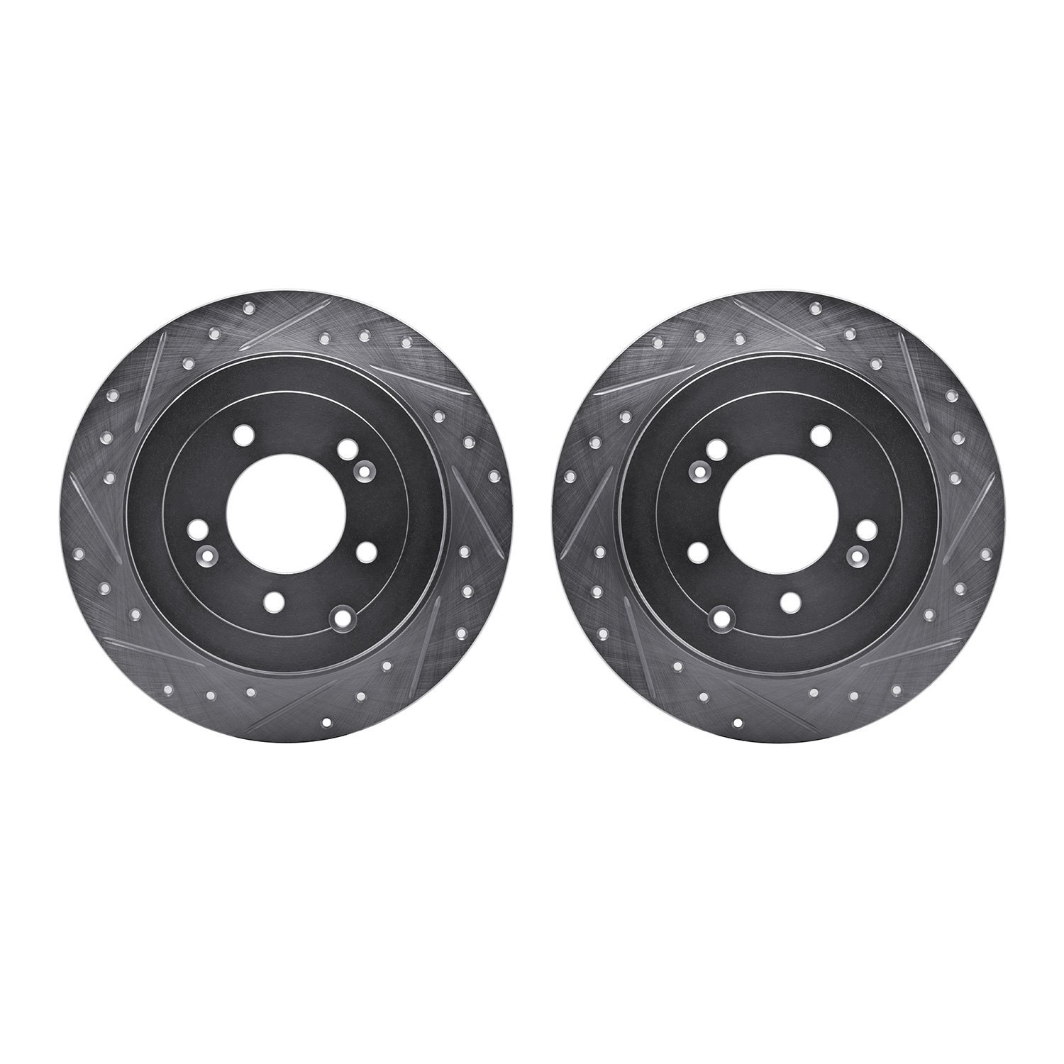 7002-03060 Drilled/Slotted Brake Rotors [Silver], Fits Select Kia/Hyundai/Genesis, Position: Rear