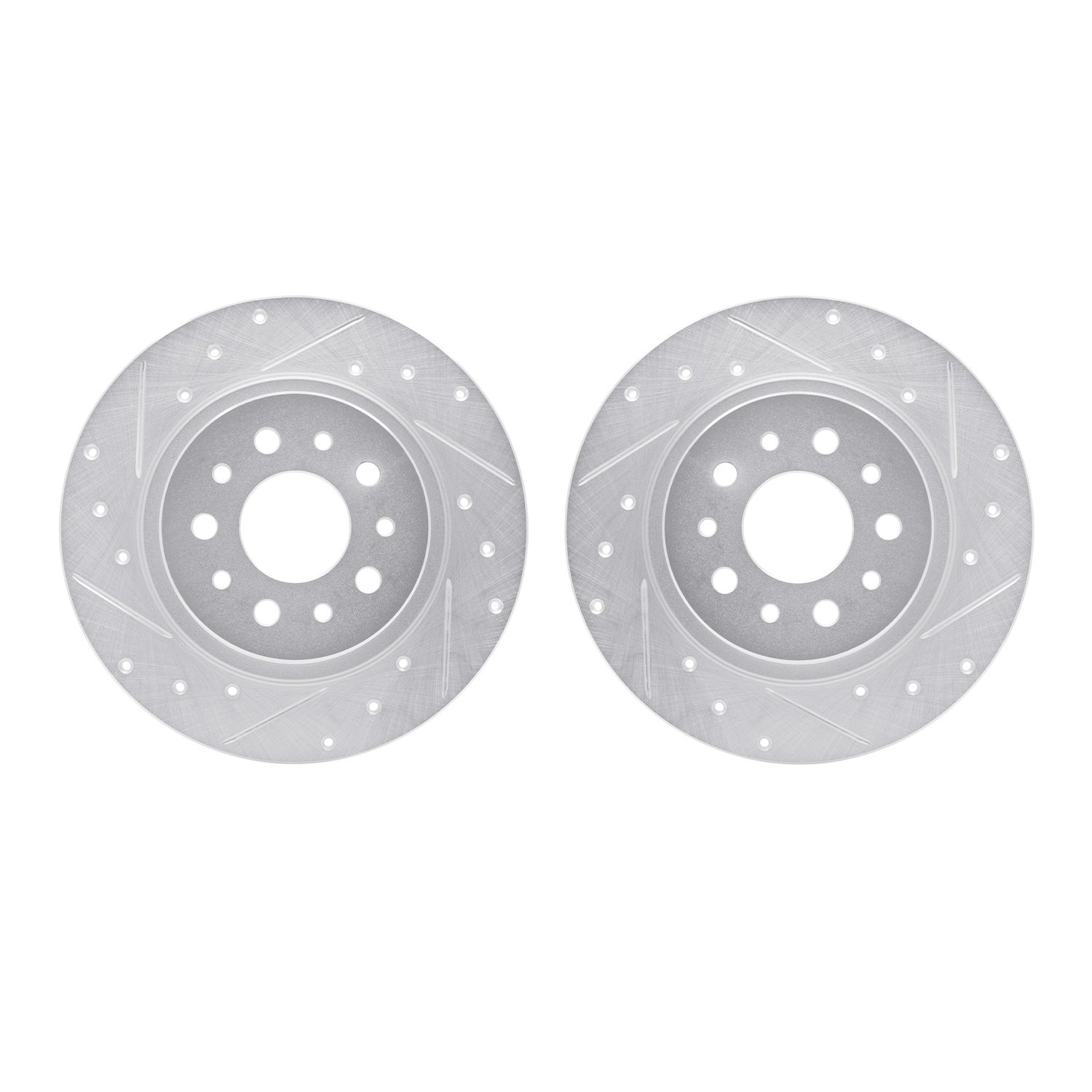 7002-07006 Drilled/Slotted Brake Rotors [Silver], 2014-2019 Mopar, Position: Rear