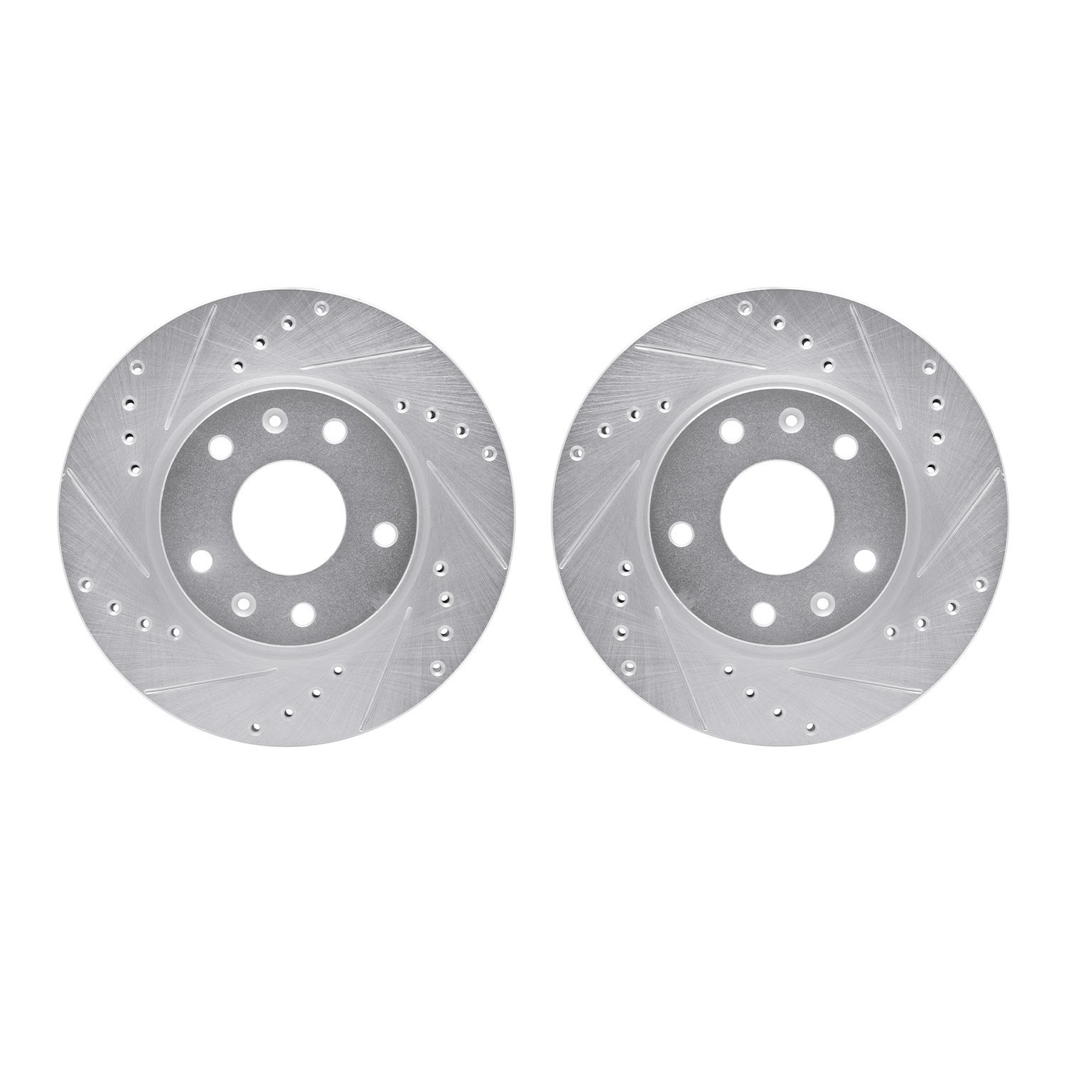 Drilled/Slotted Brake Rotors [Silver], 2002-2005 Land Rover