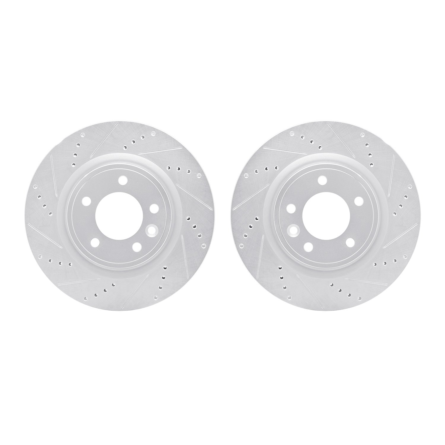 7002-11023 Drilled/Slotted Brake Rotors [Silver], 2018-2020 Land Rover, Position: Rear