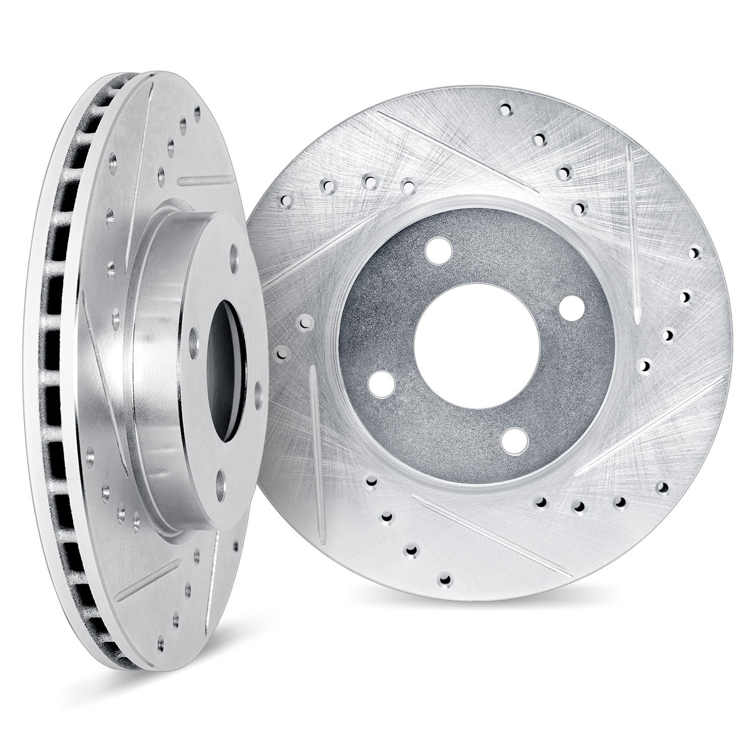 Drilled/Slotted Brake Rotors [Silver], 1987-1994 Subaru