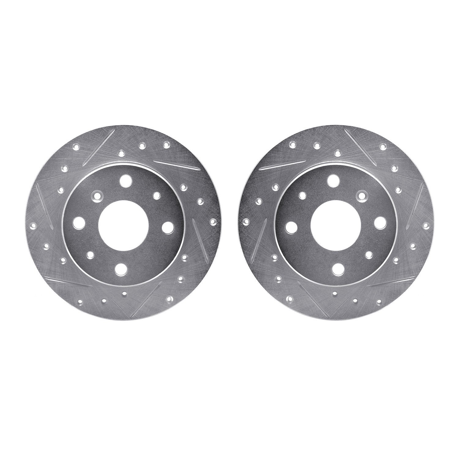 7002-19000 Drilled/Slotted Brake Rotors [Silver], 1988-1992 Daihatsu, Position: Front