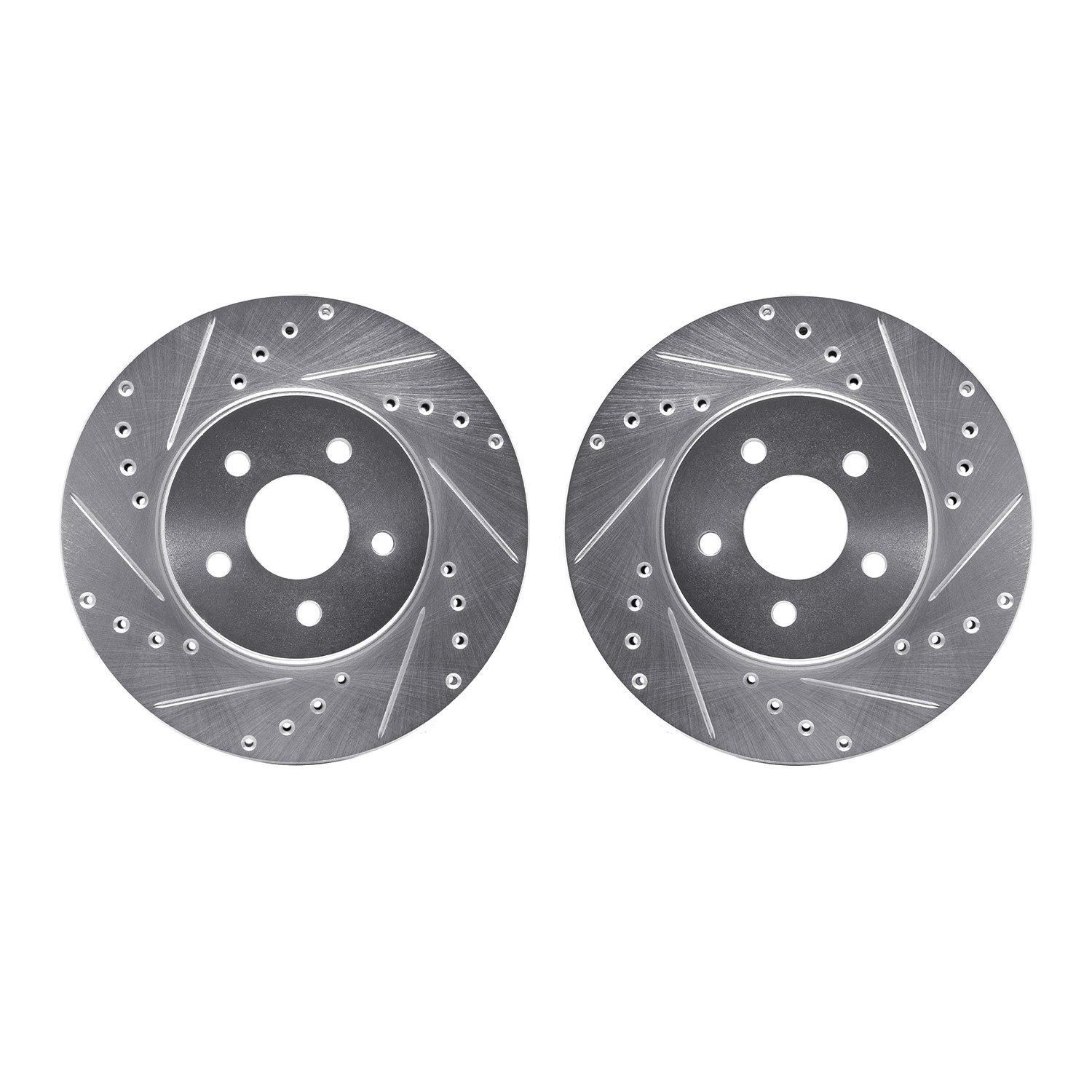 Drilled/Slotted Brake Rotors [Silver], 2001-2008 Multiple