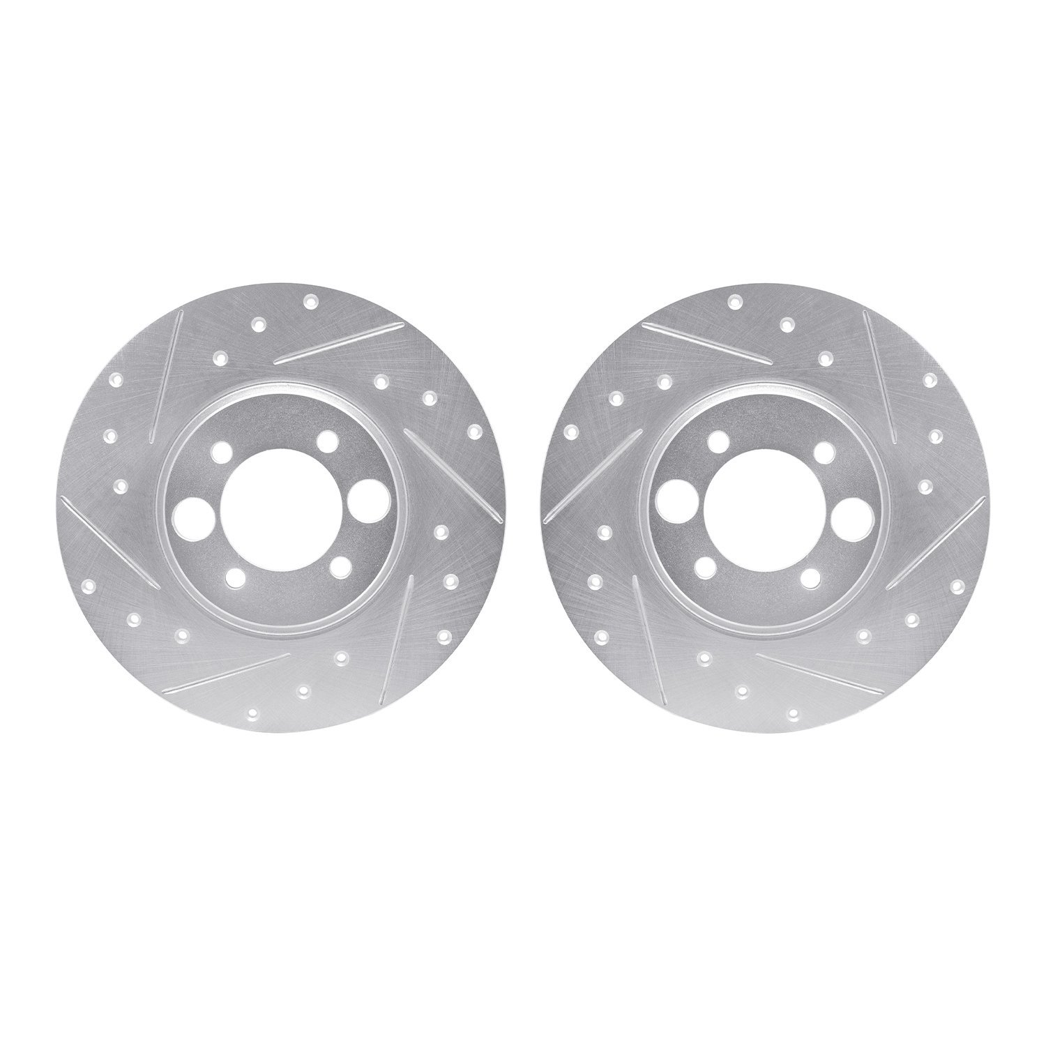 7002-20024 Drilled/Slotted Brake Rotors [Silver], 1962-1987 Jaguar, Position: Rear