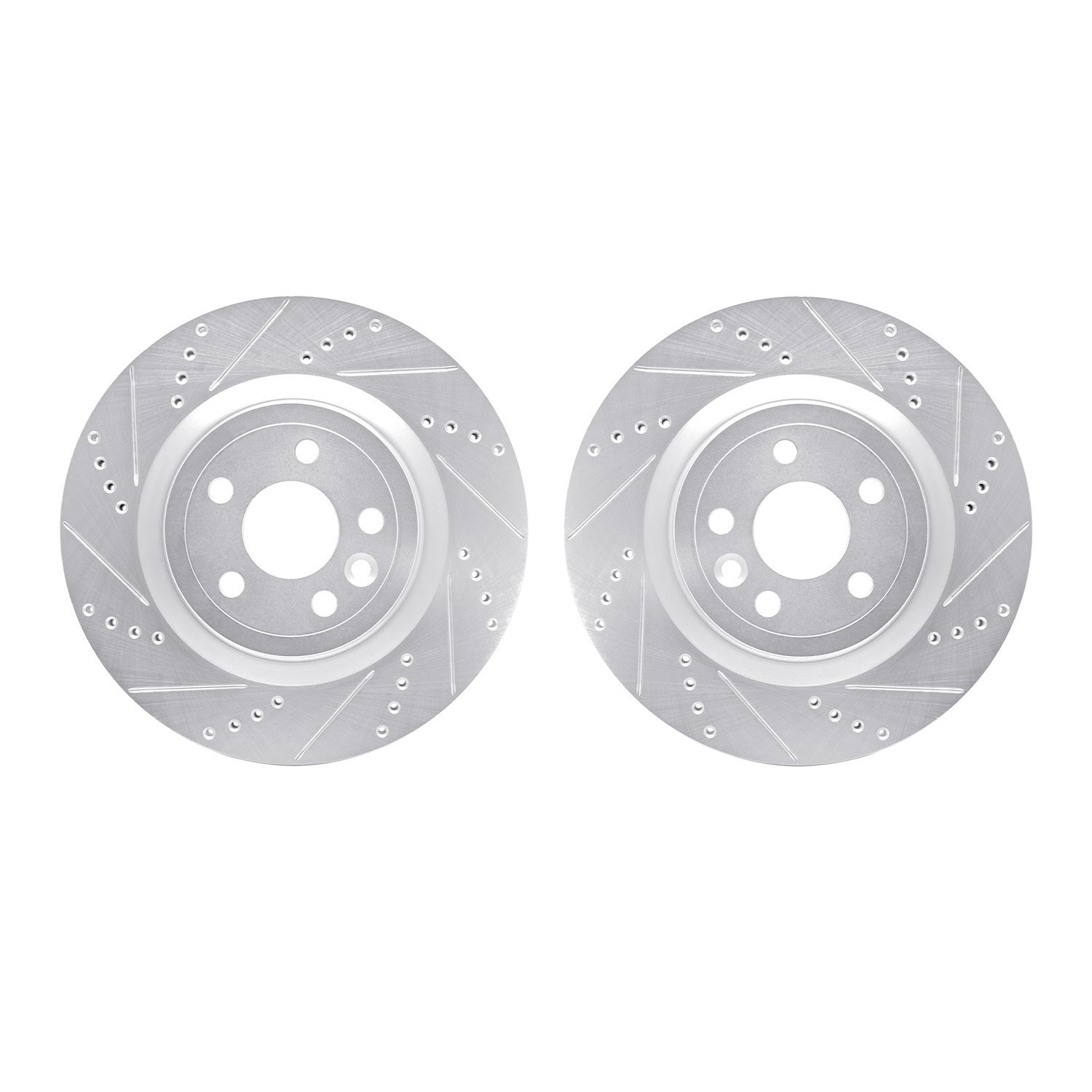 Drilled/Slotted Brake Rotors [Silver], 2017-2020 Multiple