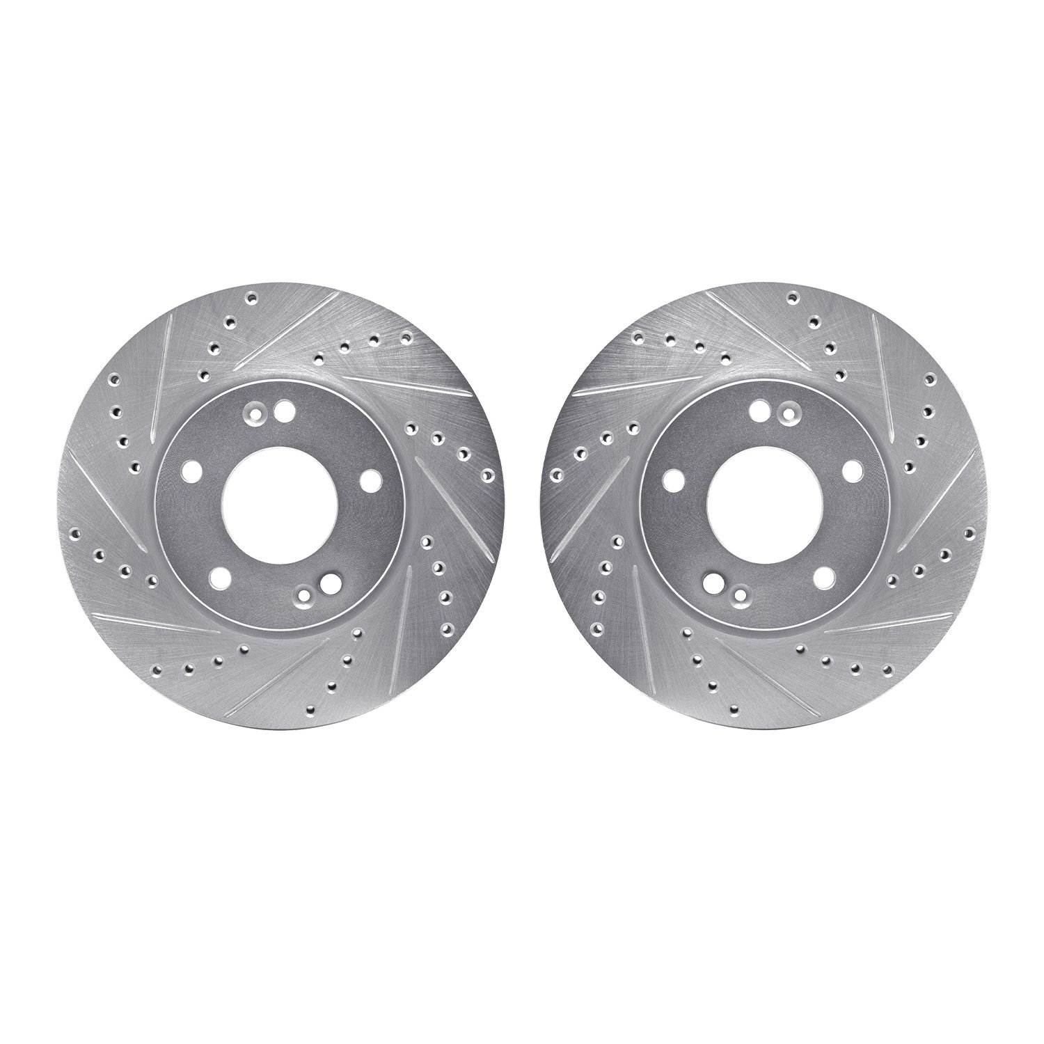 Drilled/Slotted Brake Rotors [Silver], 2007-2010 Kia/Hyundai/Genesis