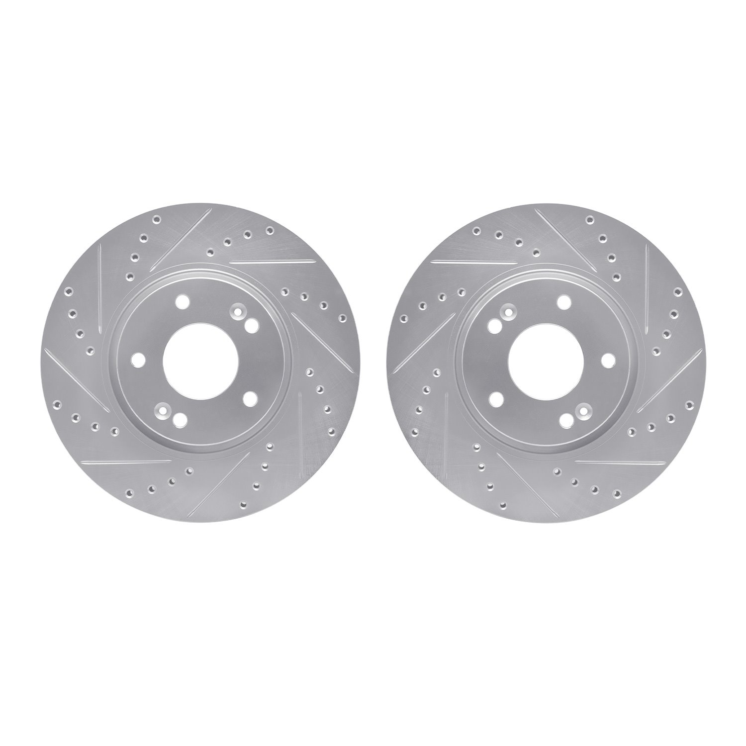 Drilled/Slotted Brake Rotors [Silver], 2012-2016 Kia/Hyundai/Genesis