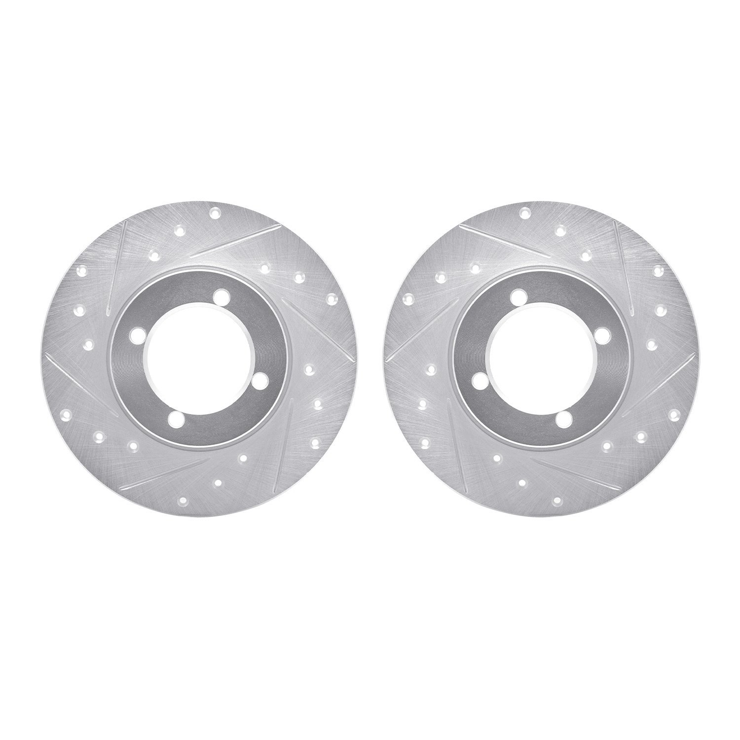 7002-22001 Drilled/Slotted Brake Rotors [Silver], 1967-1974 Opel, Position: Front