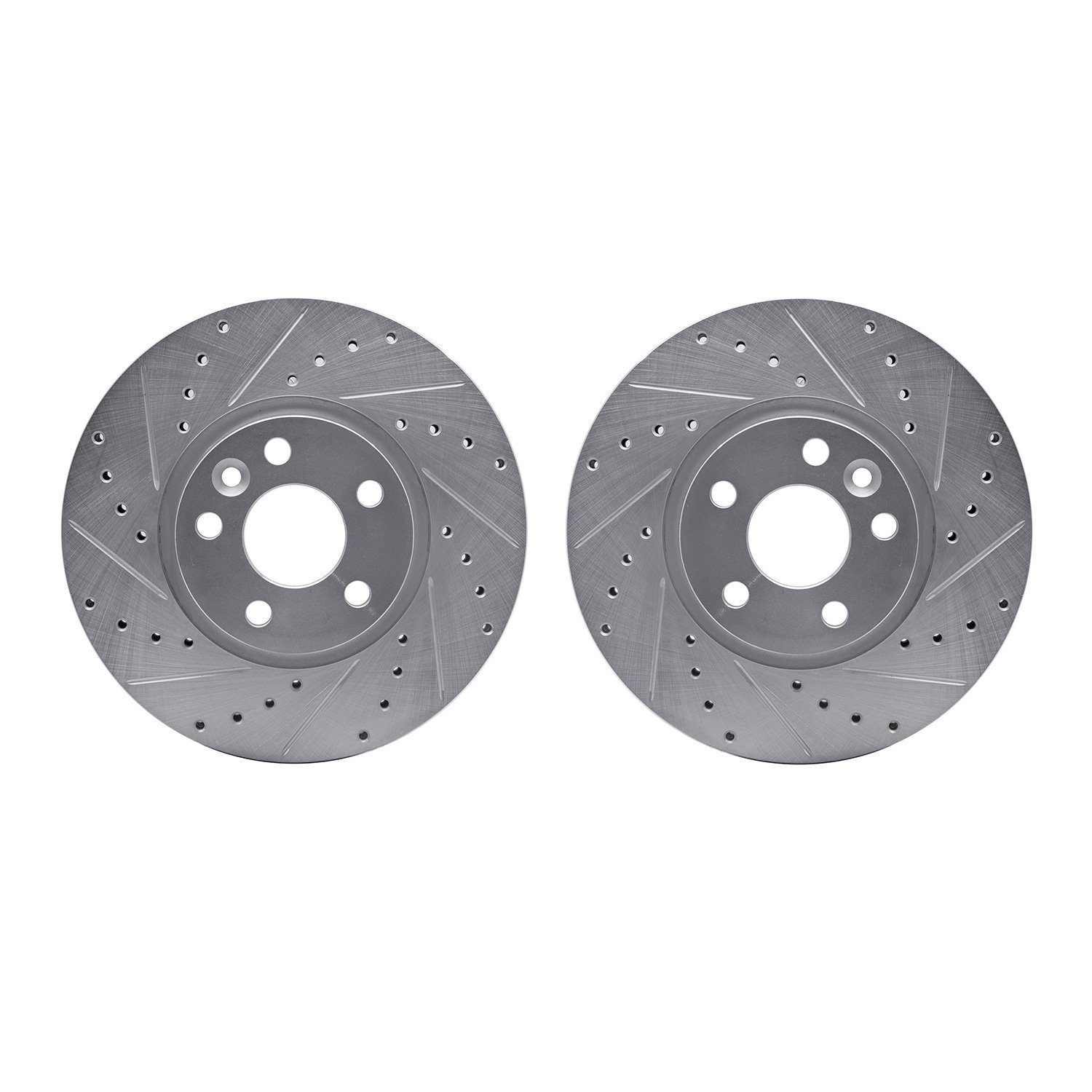 Drilled/Slotted Brake Rotors [Silver], 2007-2018 Multiple
