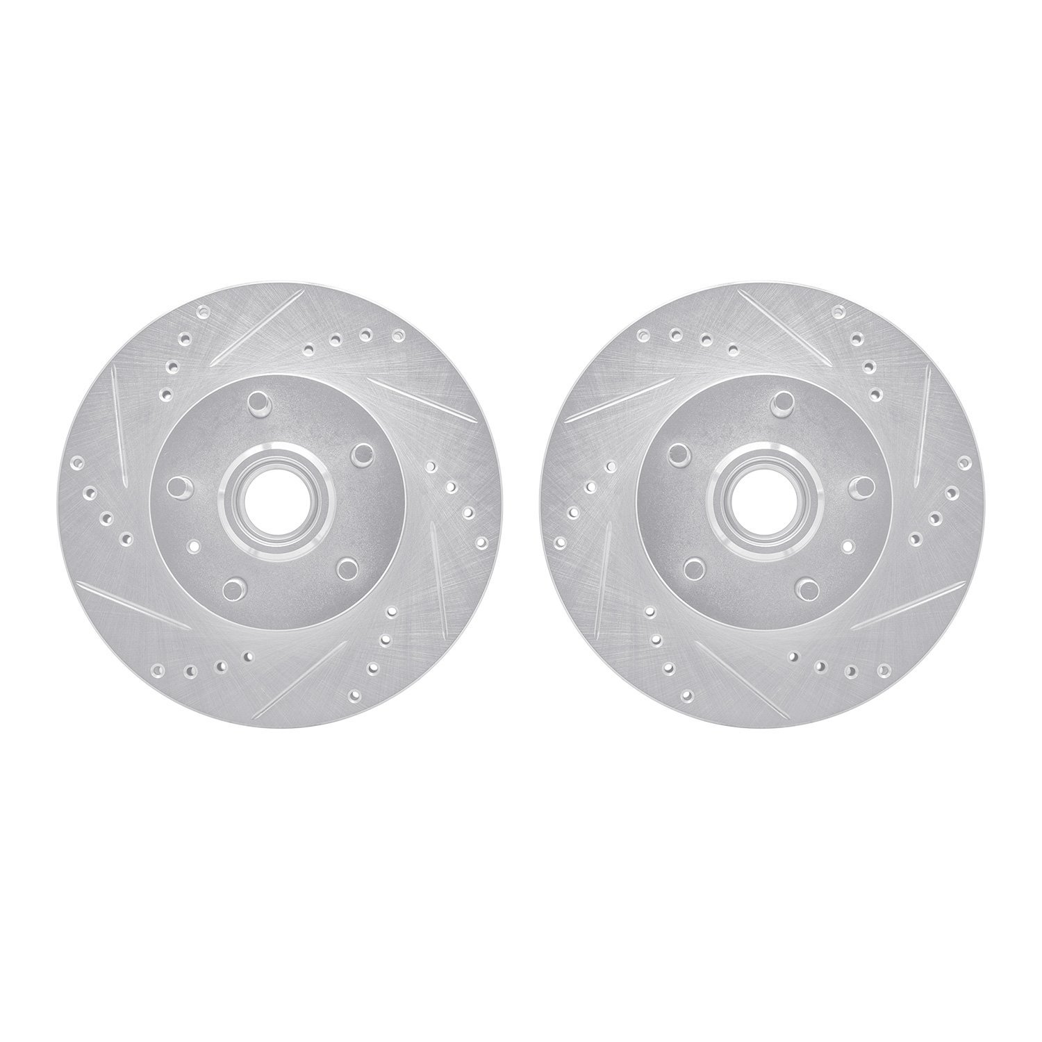 7002-27009 Drilled/Slotted Brake Rotors [Silver], 1983-1987 Volvo, Position: Front