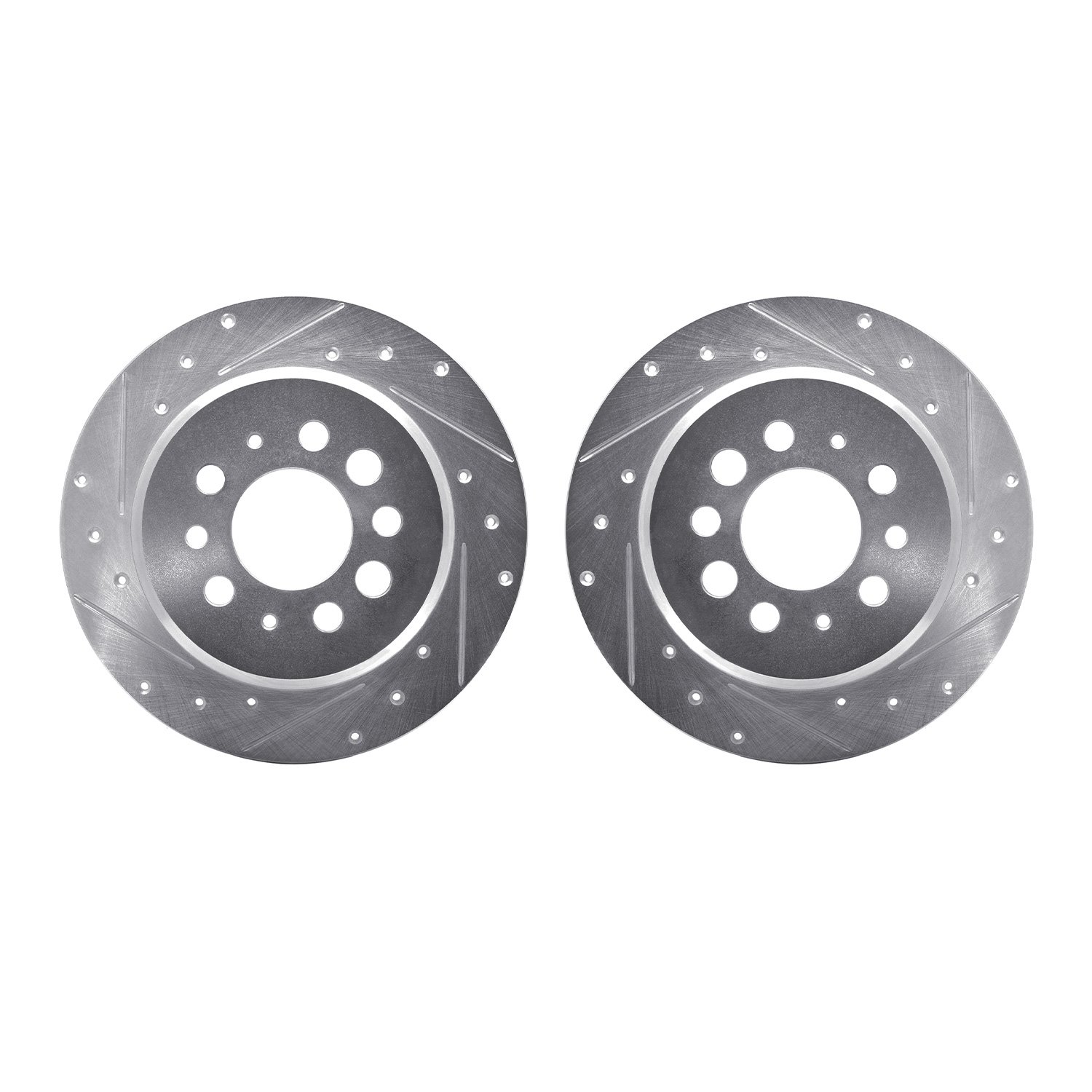 7002-27032 Drilled/Slotted Brake Rotors [Silver], 1967-1974 Volvo, Position: Rear