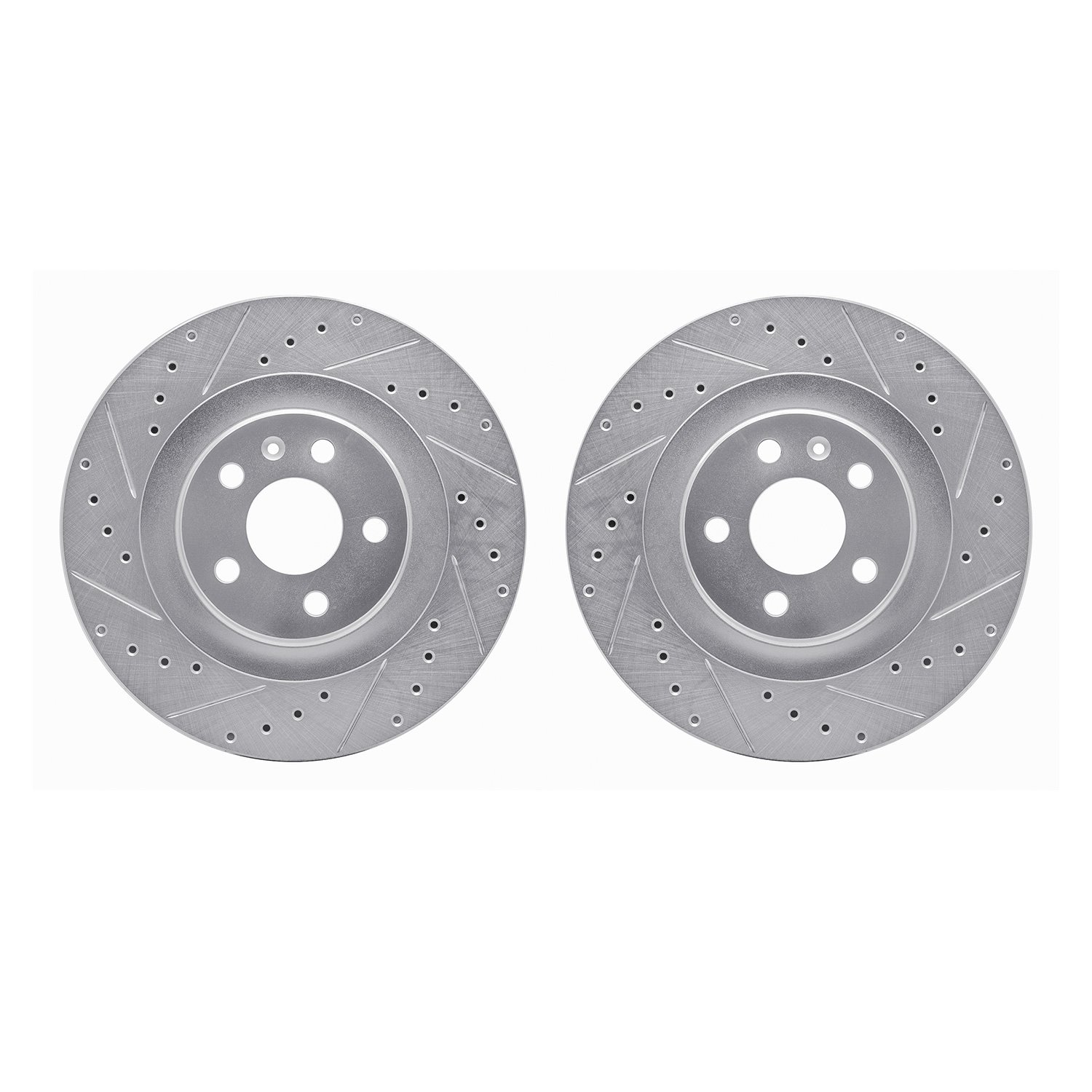 7002-27045 Drilled/Slotted Brake Rotors [Silver], Fits Select Volvo, Position: Rear