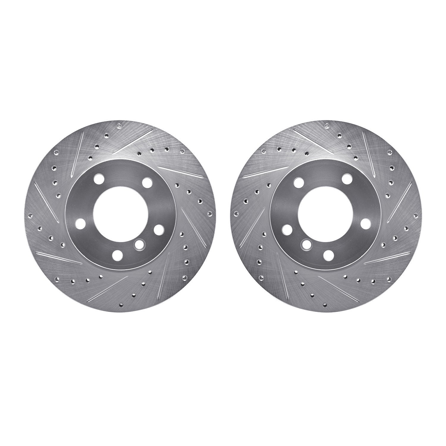 7002-31001 Drilled/Slotted Brake Rotors [Silver], 2006-2013 BMW, Position: Front