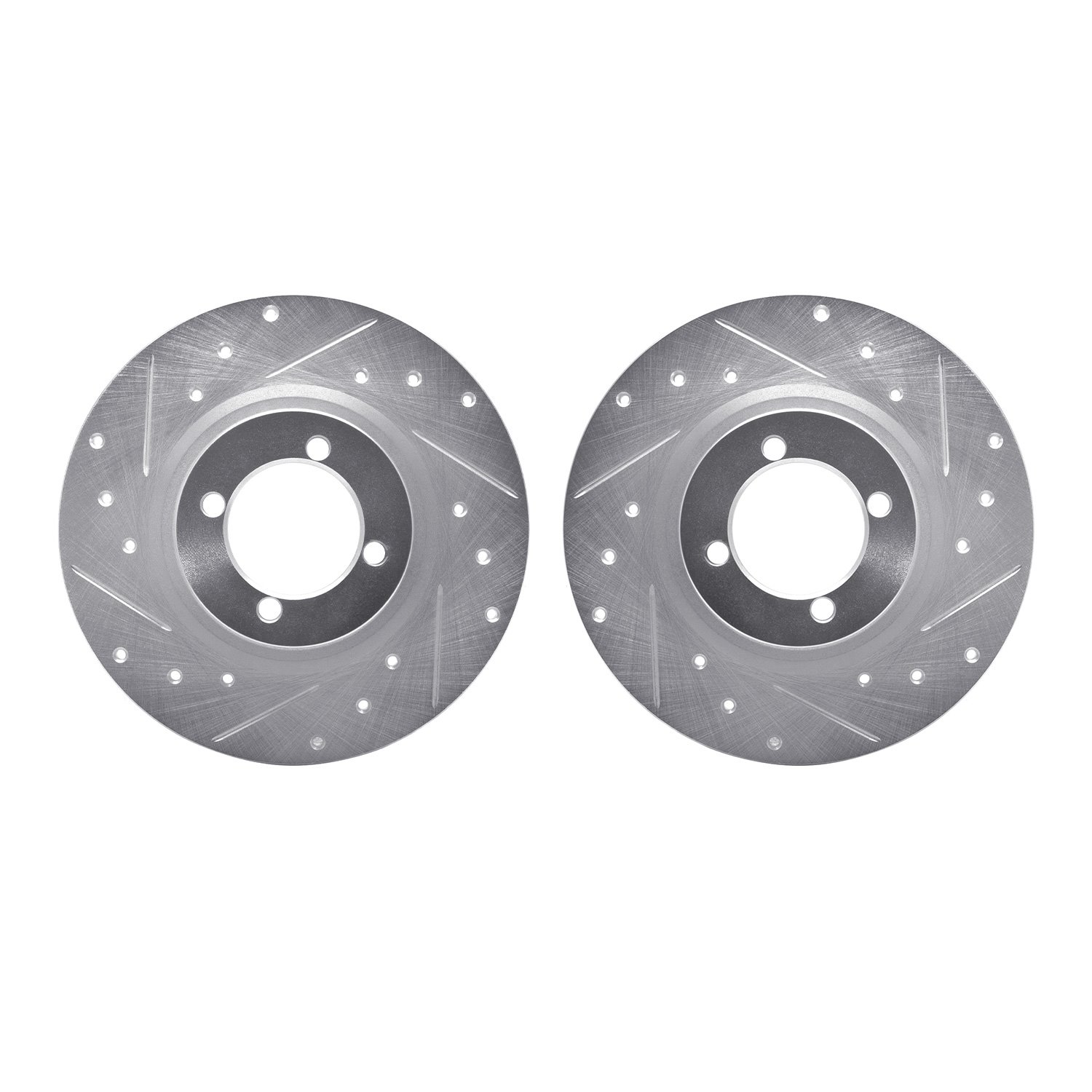 7002-31003 Drilled/Slotted Brake Rotors [Silver], 1967-1976 BMW, Position: Front