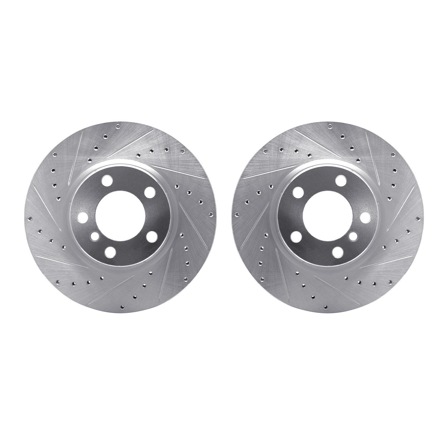 7002-31008 Drilled/Slotted Brake Rotors [Silver], 2012-2018 BMW, Position: Front