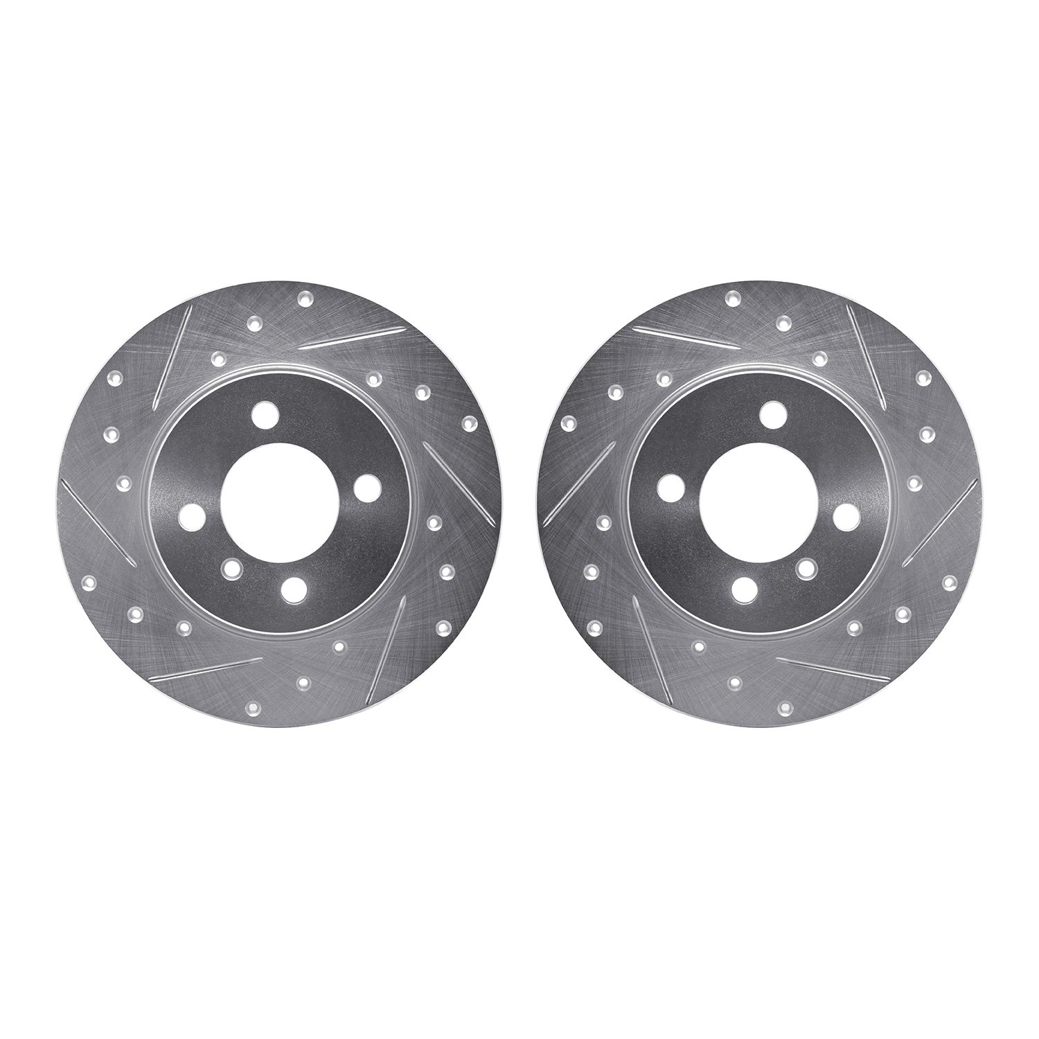 7002-31010 Drilled/Slotted Brake Rotors [Silver], 1984-1985 BMW, Position: Front