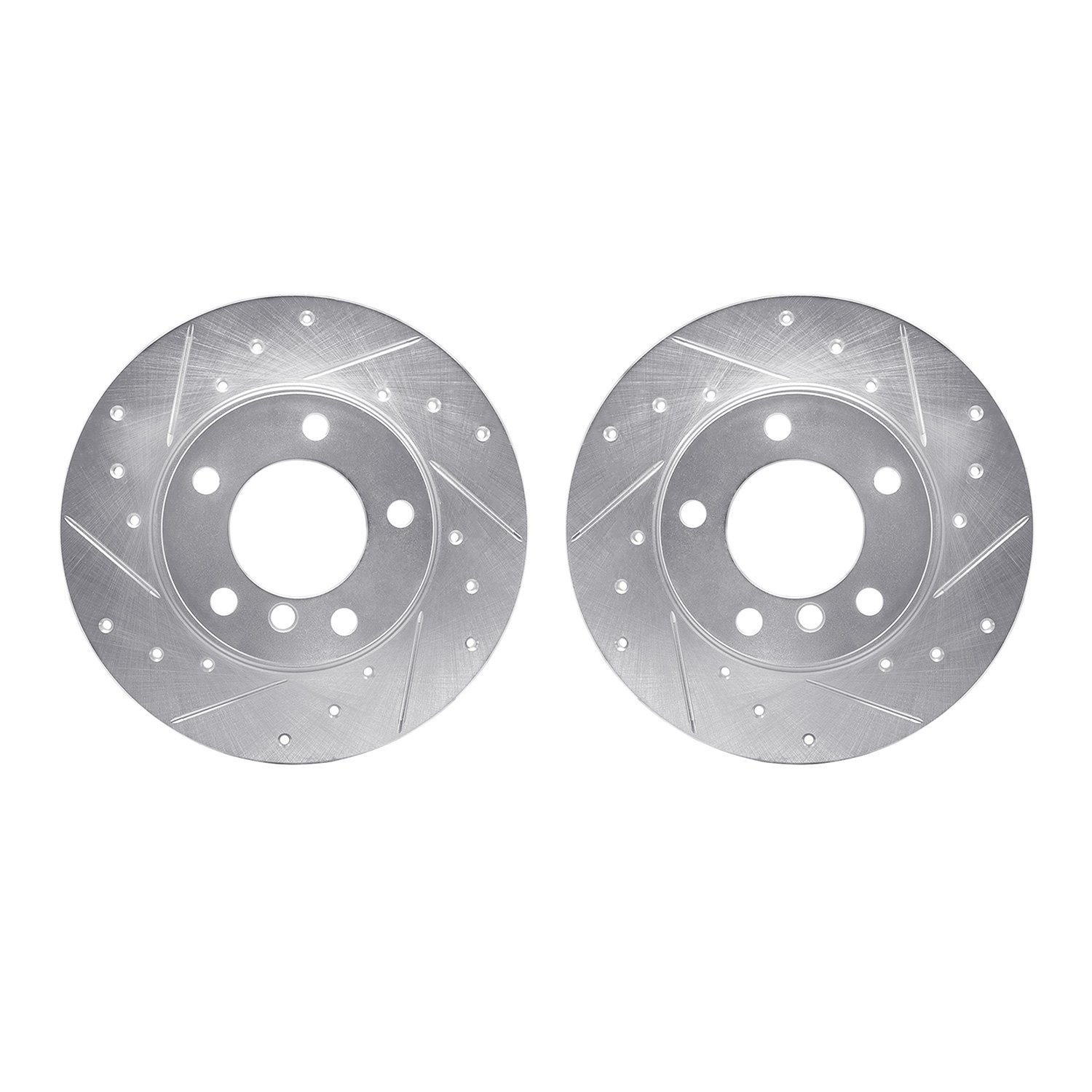 7002-31013 Drilled/Slotted Brake Rotors [Silver], 1995-1998 BMW, Position: Front