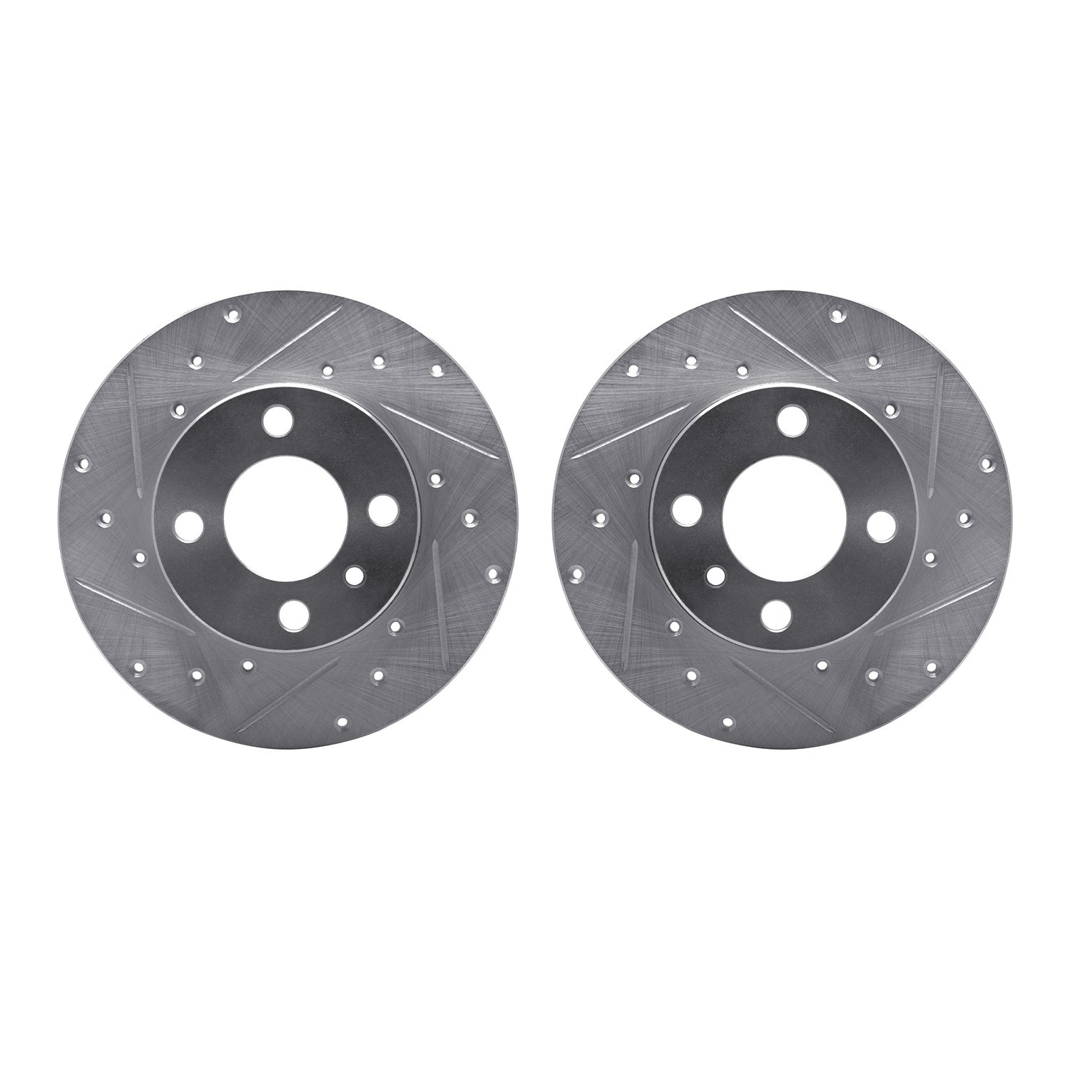 7002-31015 Drilled/Slotted Brake Rotors [Silver], 1977-1983 BMW, Position: Front