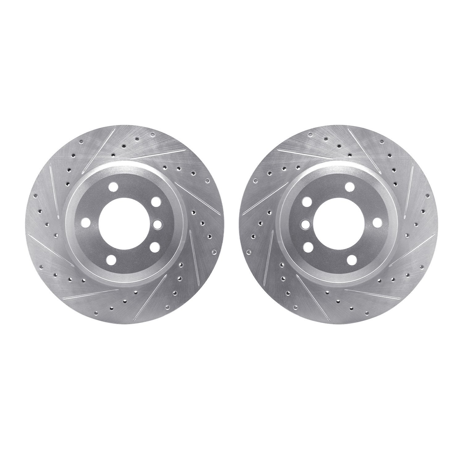 Drilled/Slotted Brake Rotors [Silver], 2001-2008 BMW